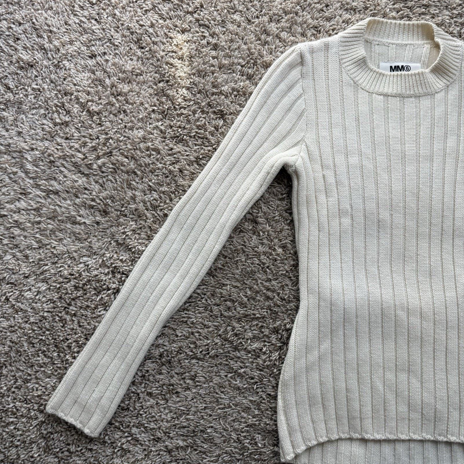 MM6 × Maison Margiela MM6 Maison Margiela Ribbed Off White Roll Neck Sweater Size M / US 6-8 / IT 42-44 - 9 Thumbnail