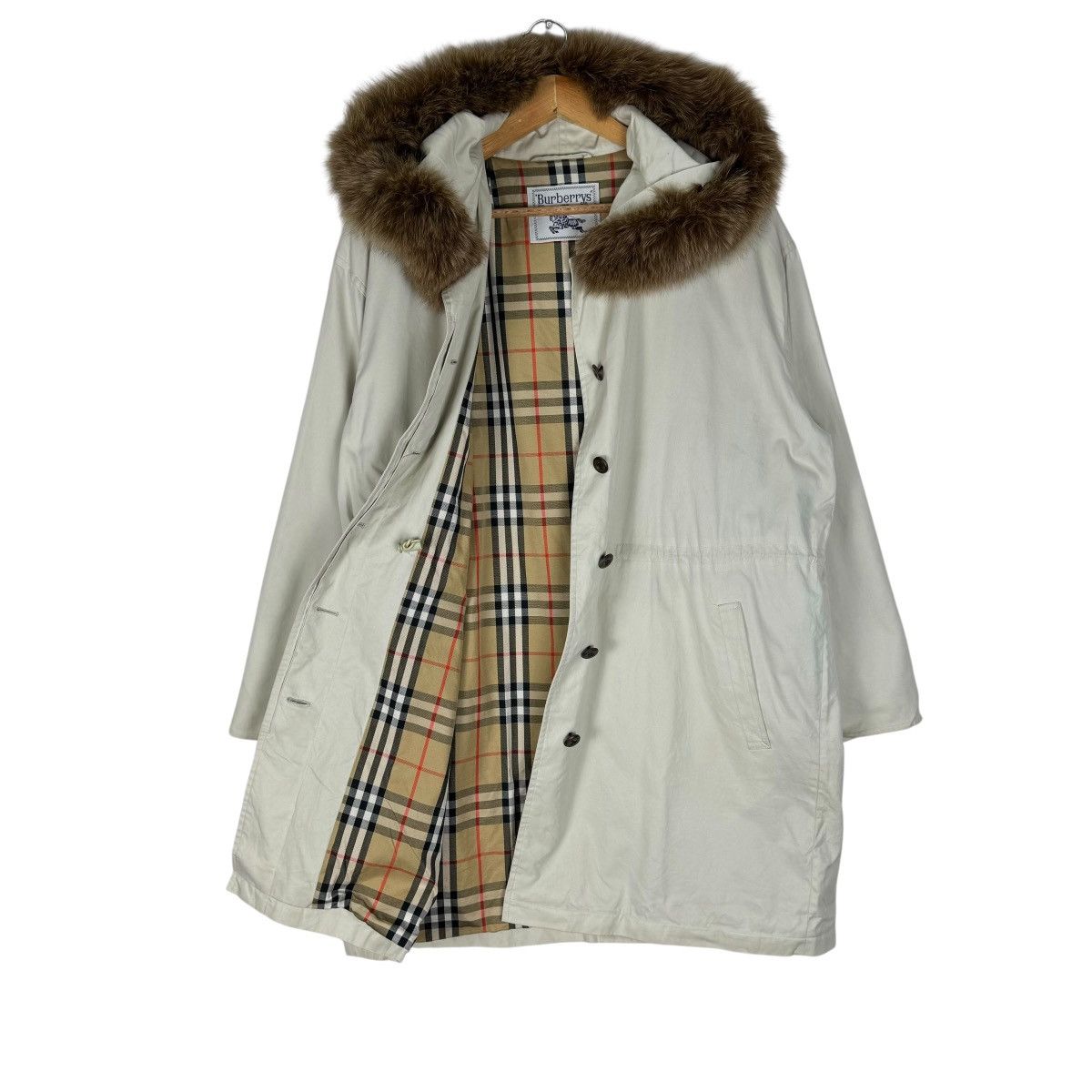 Burberry 🌟BURBERRY FUR HOODIE NOVA CHECK JACKET Size M / US 6-8 / IT 42-44 - 1 Thumbnail