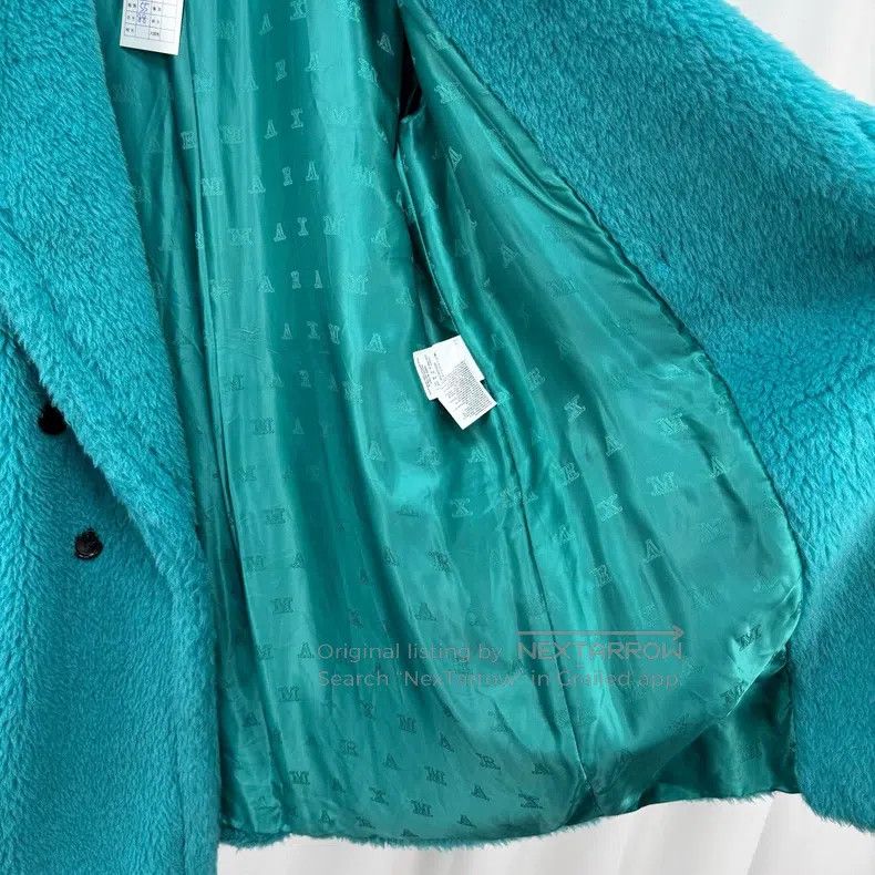 Max Mara Max Mara Teal Teddy Fur Coat Size XXS / US 00 / IT 34 - 5 Thumbnail