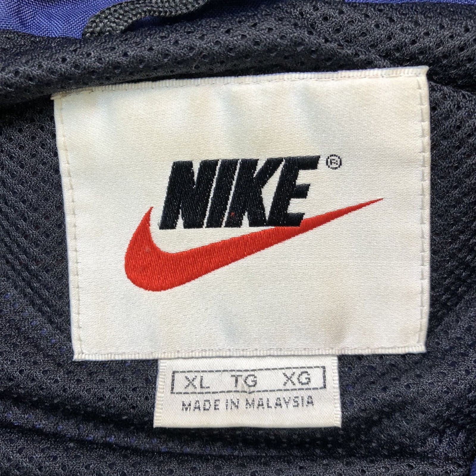 Nike × Vintage VTG Nike Jacket XL Swoosh Button Up 90s Bomber Windbreaker Size US XL / EU 56 / 4 - 4 Thumbnail