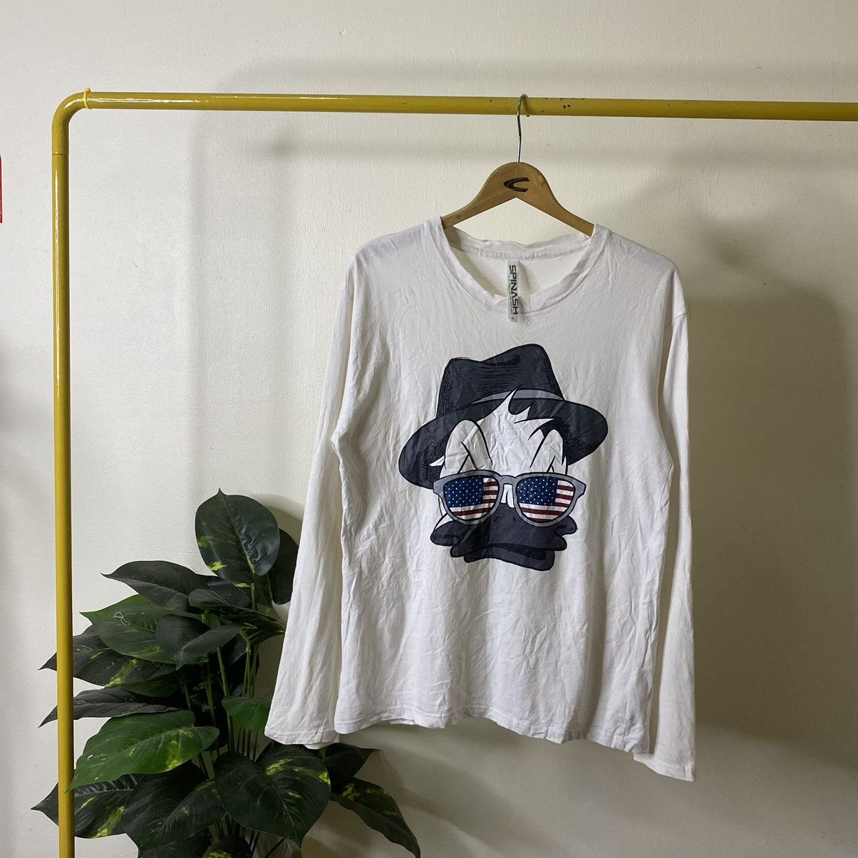Japanese Brand Spinash x Disney Donald Duck Big Face Collaboration LS Tee Size US M / EU 48-50 / 2 - 1 Thumbnail