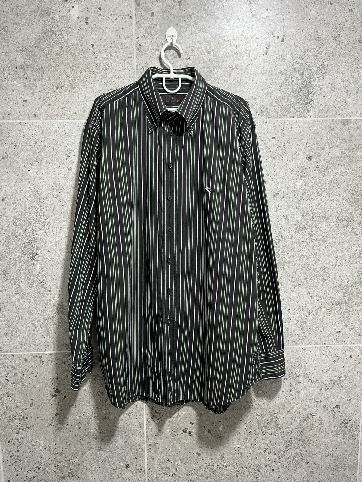 Etro × Vintage Etro Shirt Black Striped Men Size 43 Size US M / EU 48-50 / 2 - 1 Thumbnail