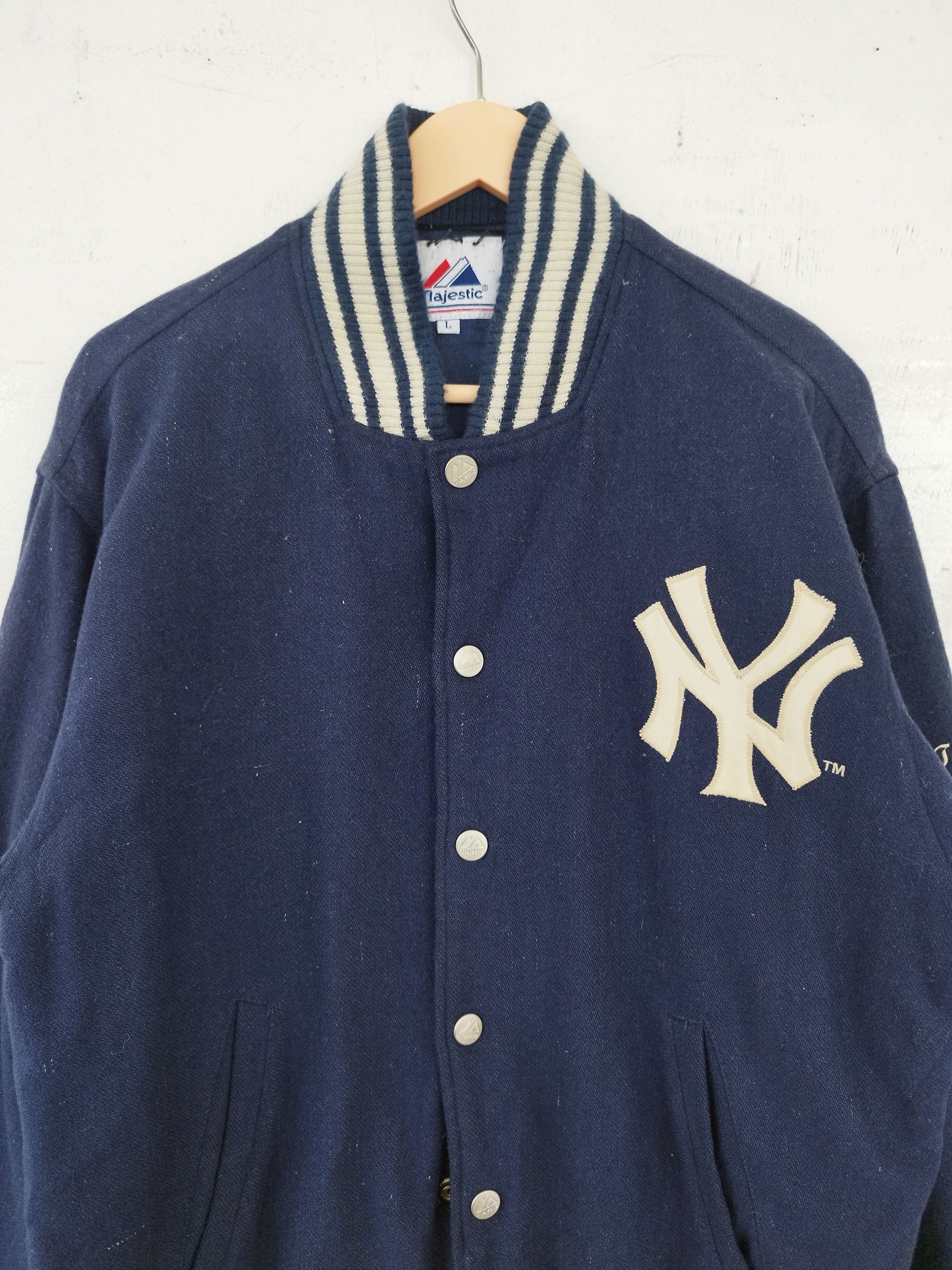 New York Yankees 🔥 Vintage New York Yankees Varsity jacket wool Majestic MLB Size US L / EU 52-54 / 3 - 4 Thumbnail