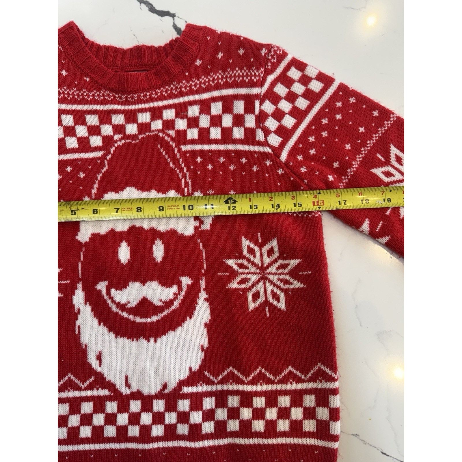 Holiday Brand Ugly Christmas Sweater Kids Youth L Red Santa Snowflake Knit Size L / US 10 / IT 46 - 3 Thumbnail