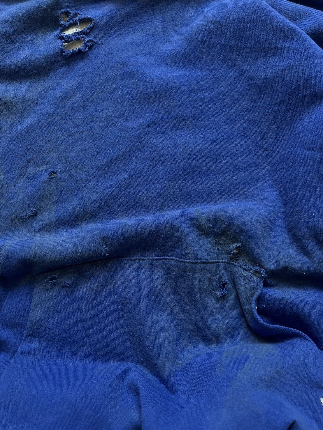 Vintage Thrashed Vintage 90s Thermal Hoodie Distressed Grunge Size US S / EU 44-46 / 1 - 5 Thumbnail
