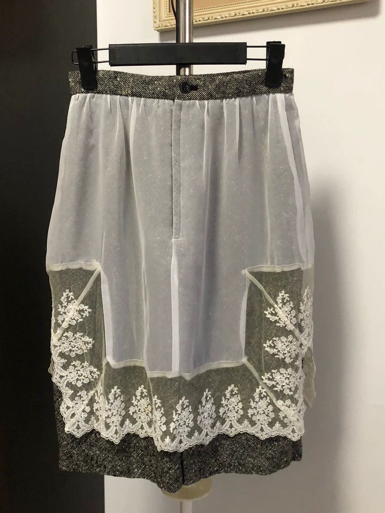 Comme des Garcons Comme Des Garcons size S Lace patchwork wool skirt Size 23" - 6 Thumbnail