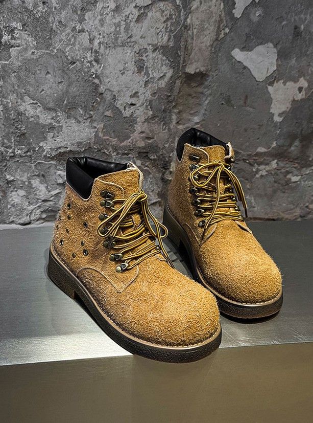 Japanese Brand Studded Platform Boots, Workwear Ankle Boots Size US 9 / EU 42 - 3 Thumbnail