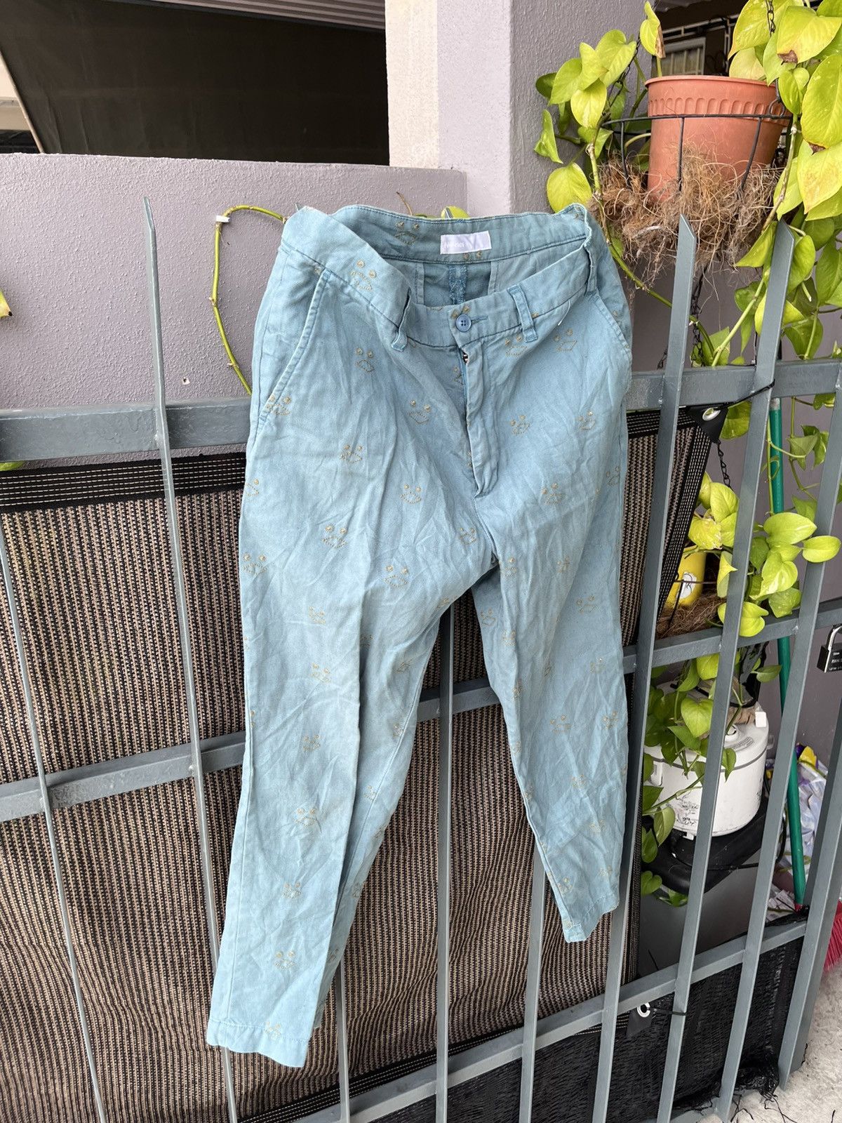 Ne-Net Issey Miyake Nenet Linen Embroidery Pants Size US 30 / EU 46 - 4 Thumbnail