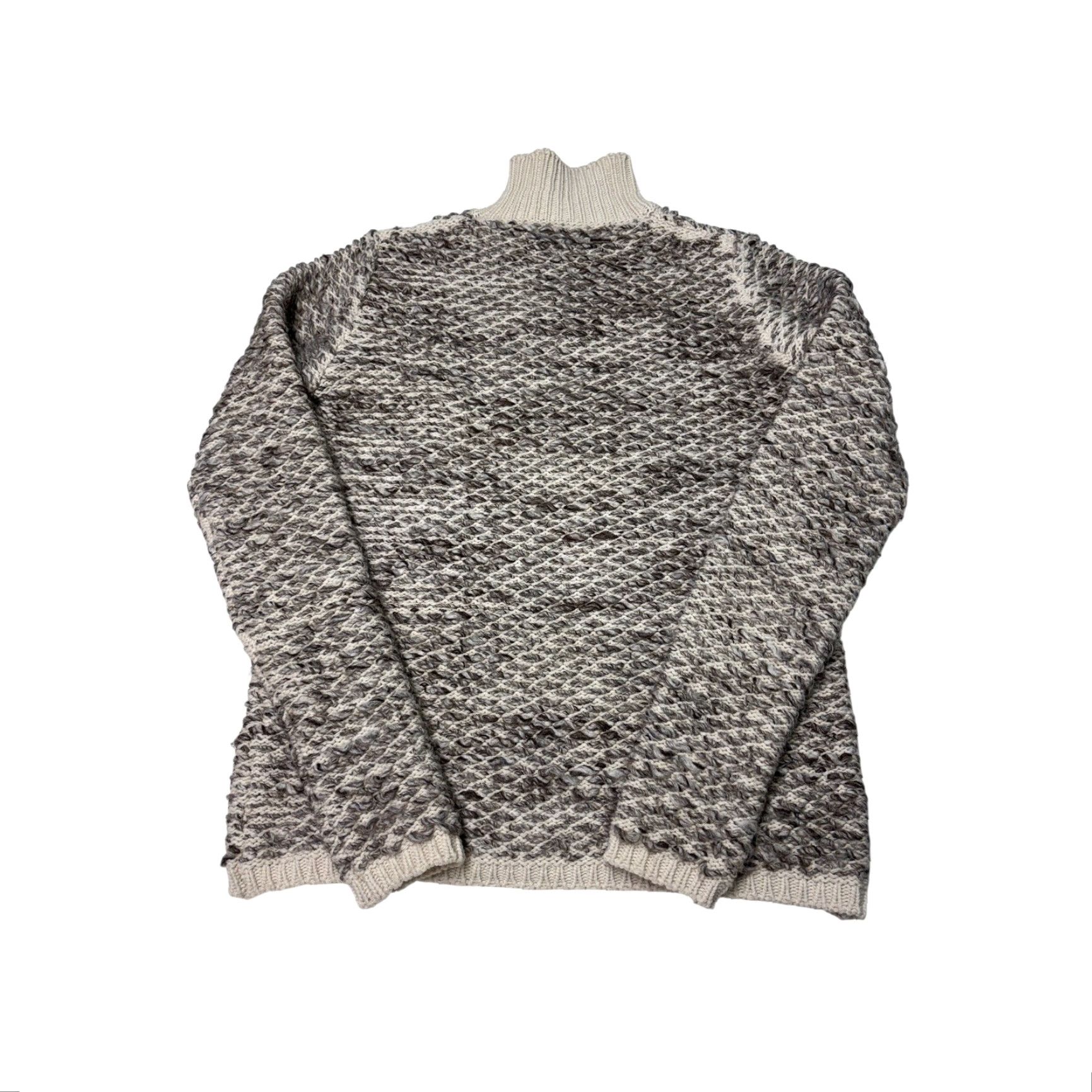 Roberto Collina Roberto Collina Merino Wool Alpaca Mock Neck Knit Sweater Grey Cream Made Italy Mal? Size M / US 6-8 / IT 42-44 - 5 Thumbnail
