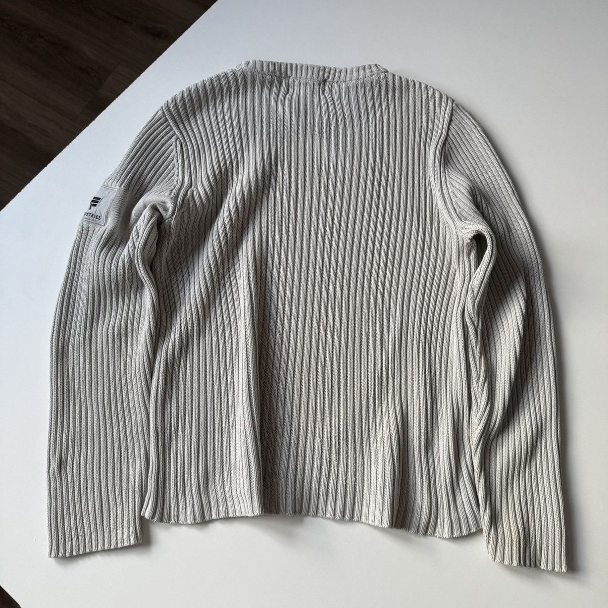 Alpha Industries × Japanese Brand × Vintage Vintage Alpha Industries Ribbed Embroidered Logo 90s Sweater Size US XL / EU 56 / 4 - 4 Thumbnail