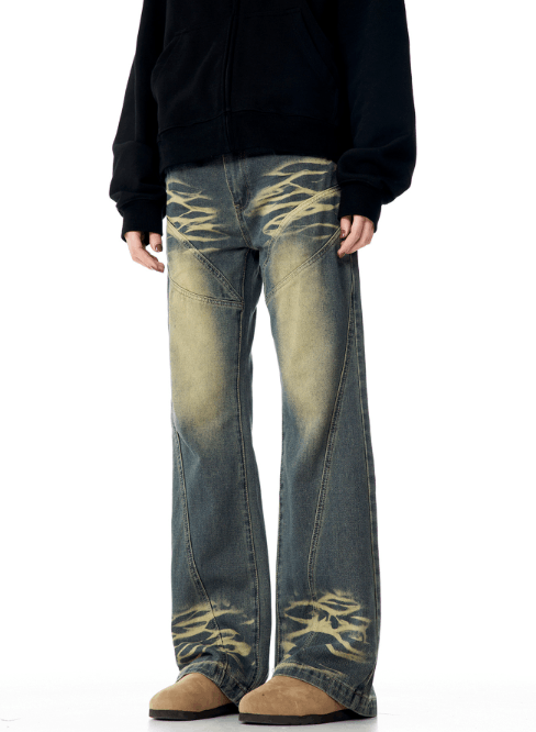 Japanese Brand × Jean High street washed distressed retro wide-leg flared jeans Size US 32 / EU 48 - 2 Thumbnail