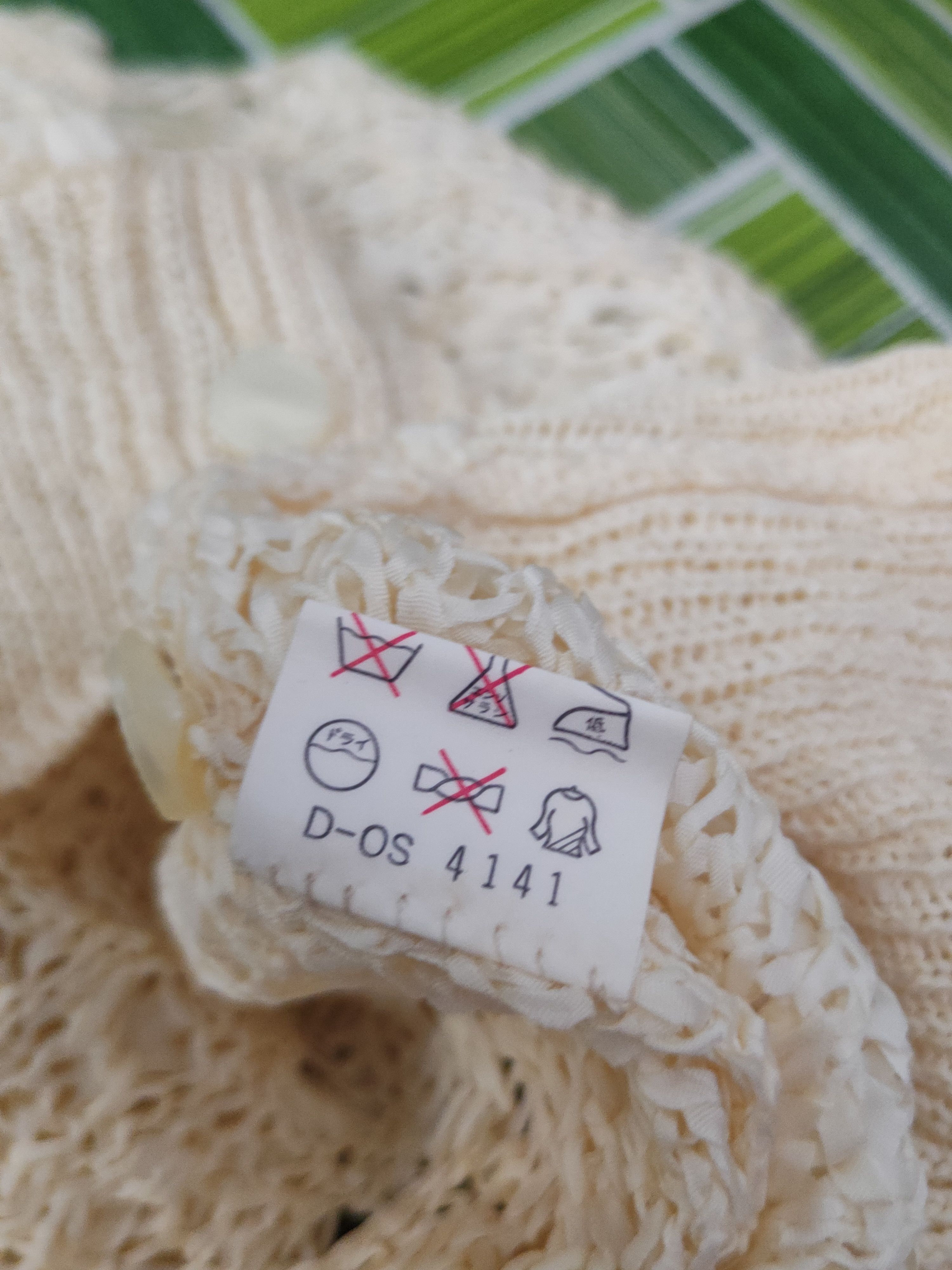 Homespun Knitwear Karinca-PK Yellow Crochet MeshNet Knitwear Cardigan #W1771 Size US M / EU 48-50 / 2 - 10 Thumbnail