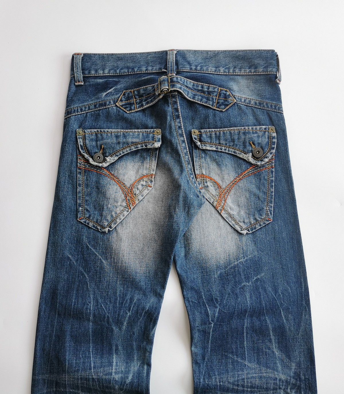 KMRii Back Number Distressed Denim Jeans Size US 32 / EU 48 - 2 Thumbnail