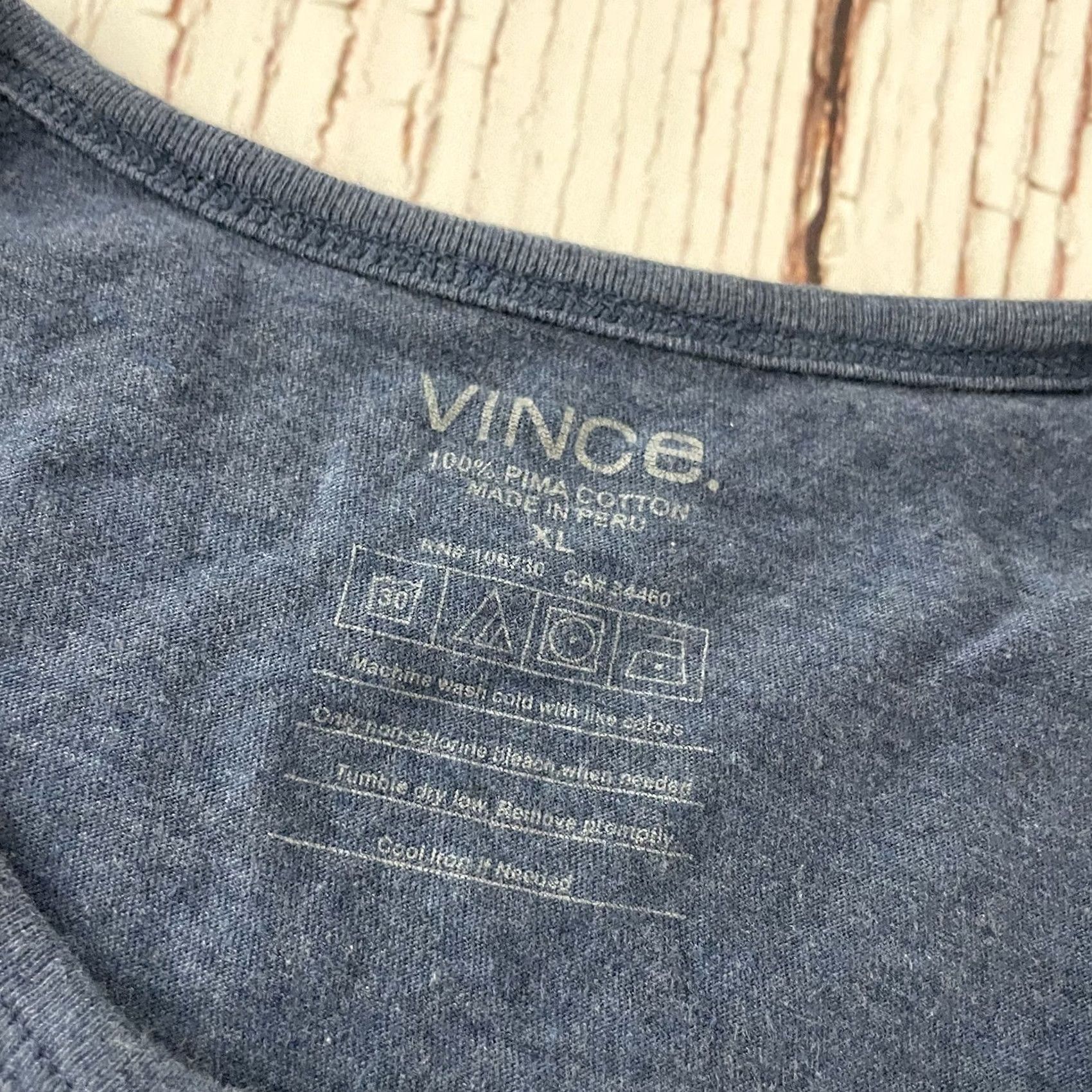 Vince Vince Shirt Mens XL Blue Henley 100% Pima Cotton Long Sleeve Button-Up Size US XL / EU 56 / 4 - 2 Thumbnail