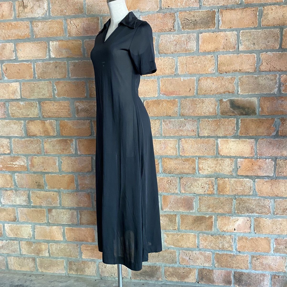 Yohji Yamamoto IWISH Black Collared Midi Shirt Dress Size S / US 4 / IT 40 - 15 Thumbnail