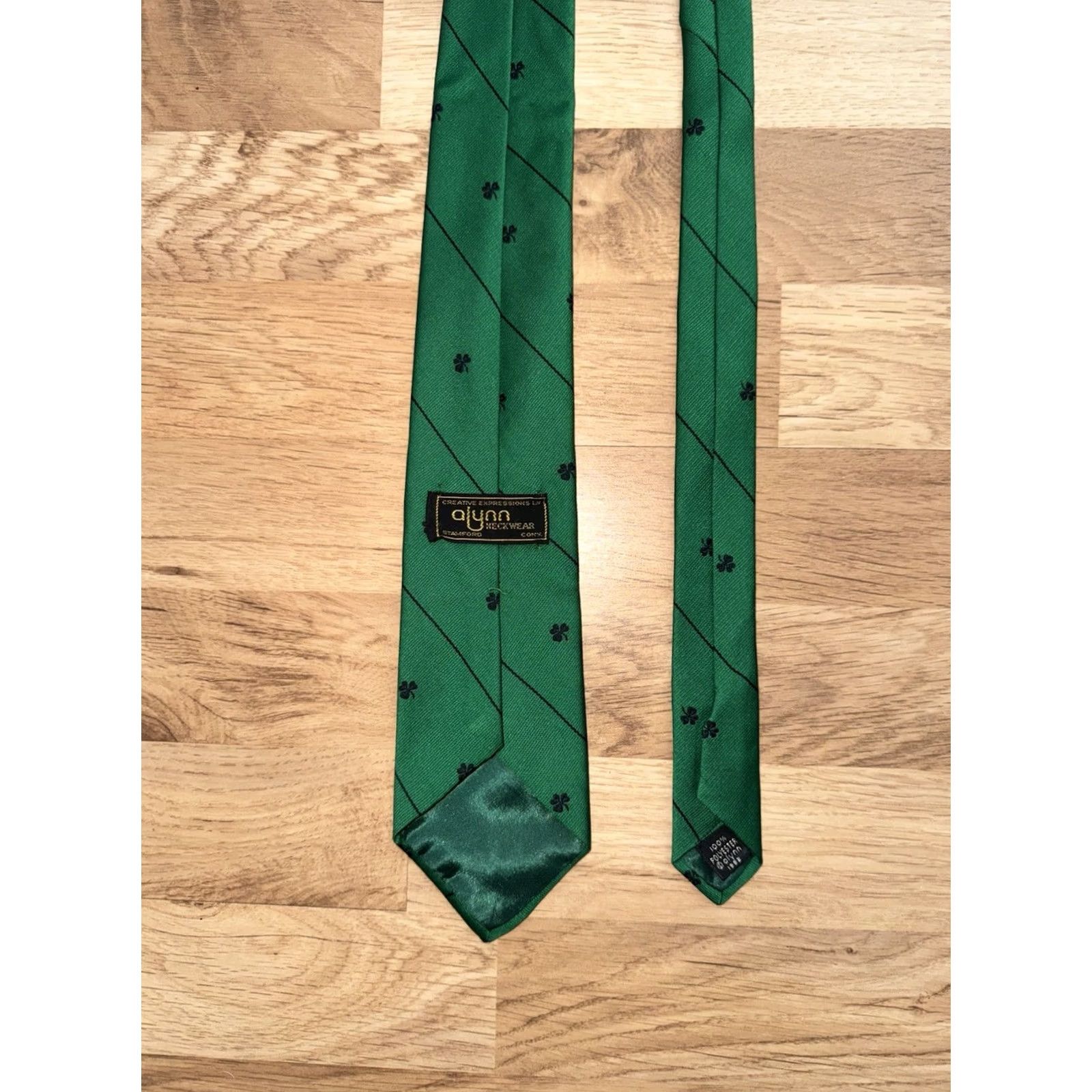 Vintage VINTAGE Alynn Neckwear Tie Polyester Shamrock St Patrick’s Day Men’s Green Size ONE SIZE - 3 Thumbnail