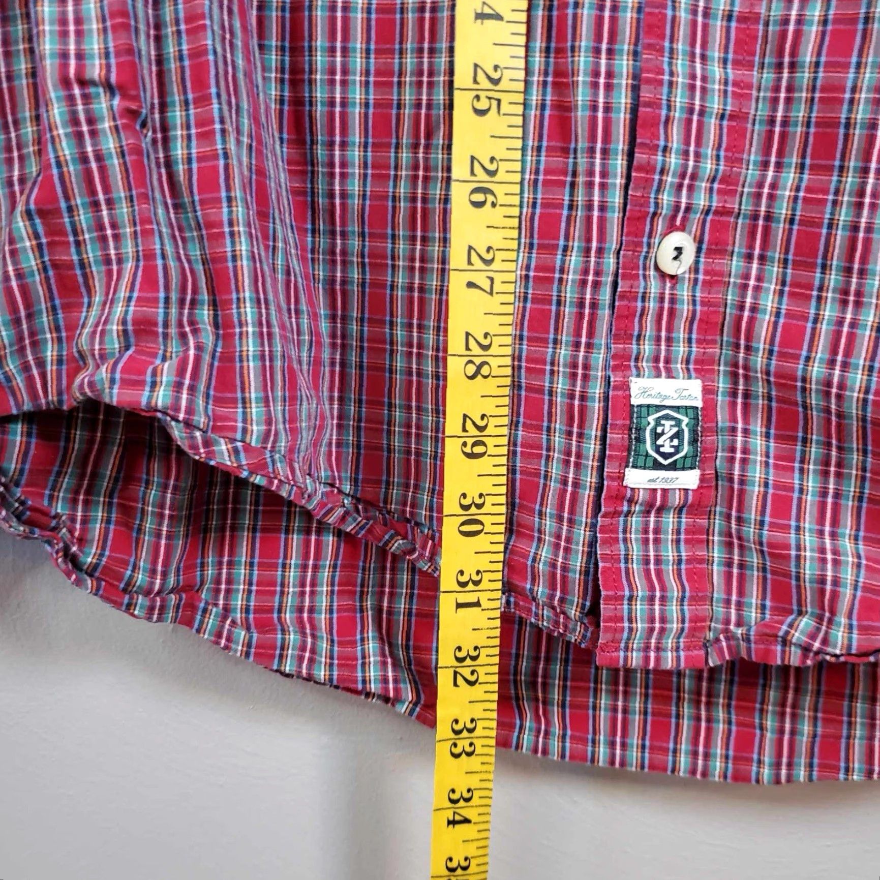 Izod Izod Mens LT Heritage Tartan Long Sleeve Button-Down Shirt Red Plaid Size US L / EU 52-54 / 3 - 4 Thumbnail