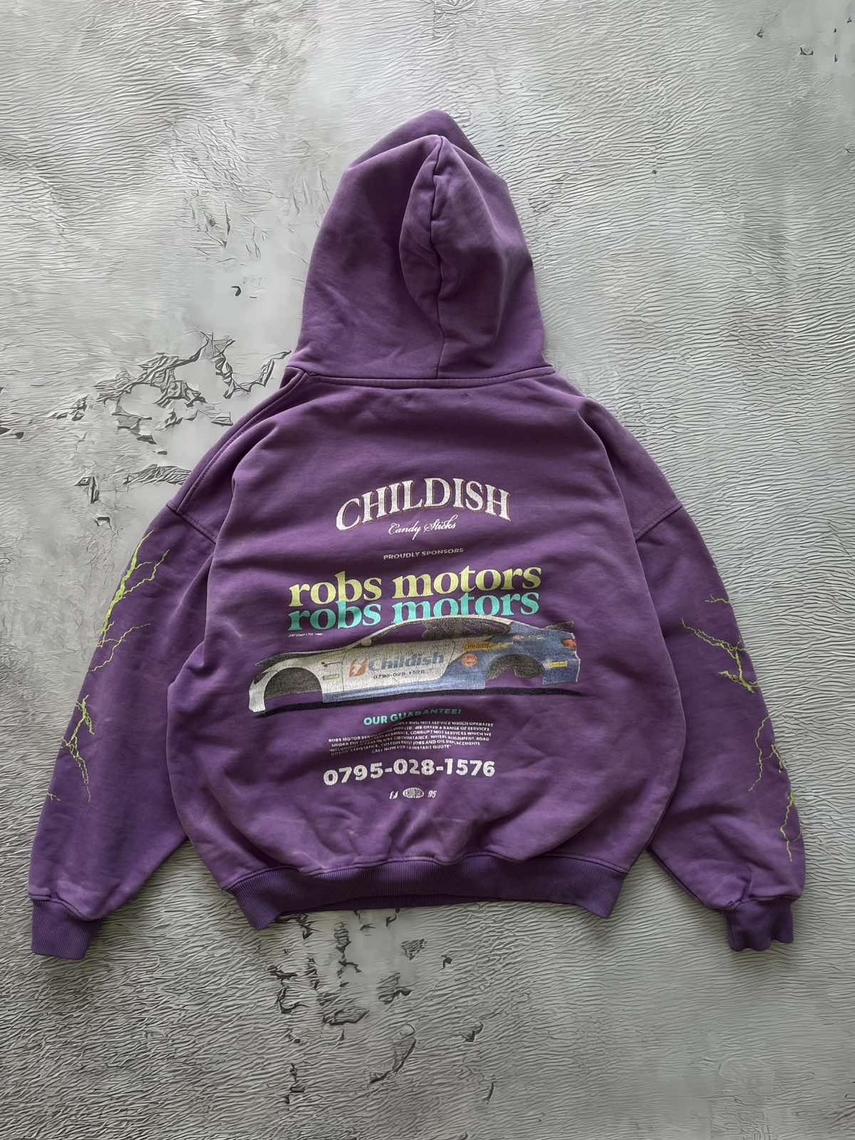 CHILDS Childish Robs Motors 90s Purple Hoodie Big Logo Y2K Racing Size US S / EU 44-46 / 1 - 3 Thumbnail