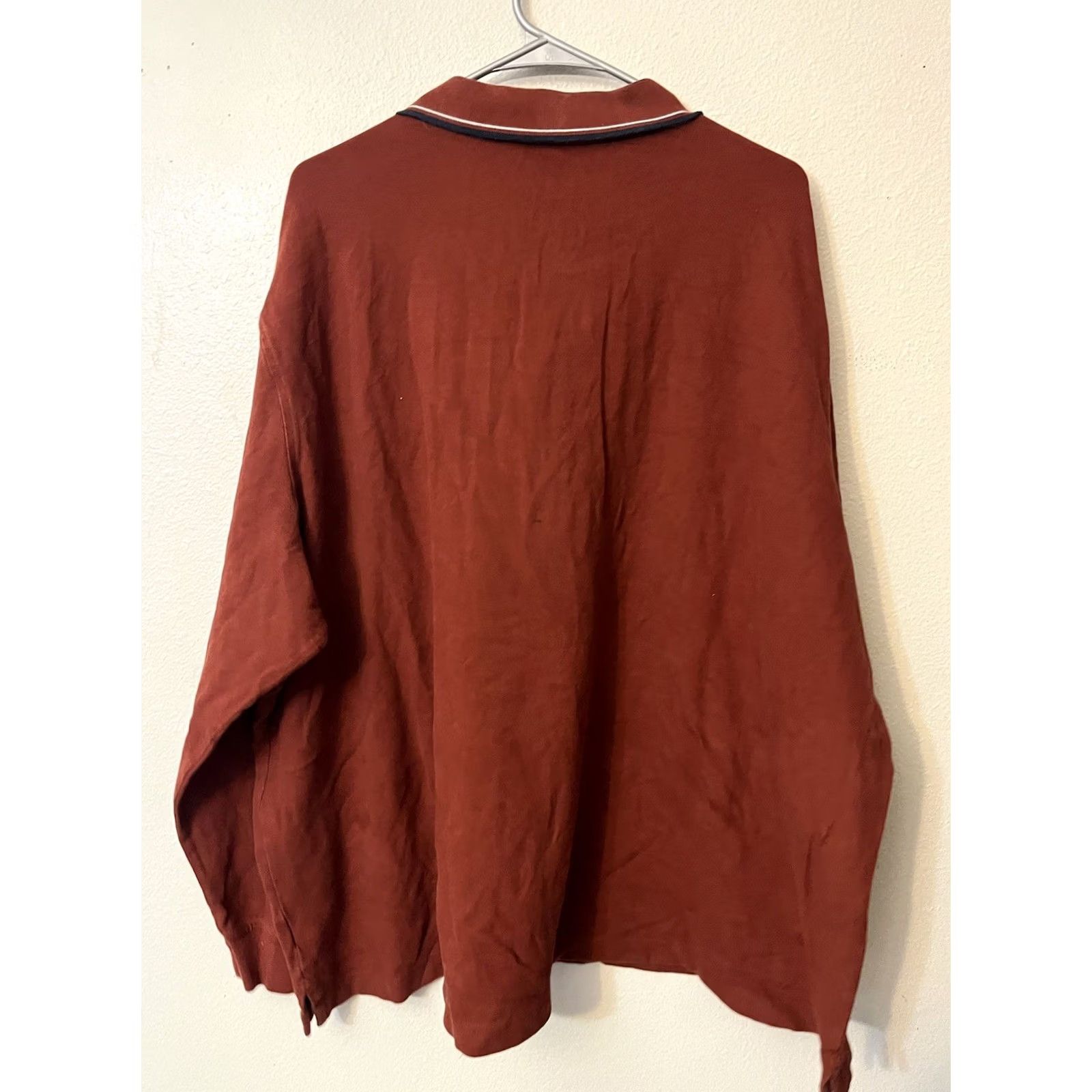 Lands' End Lands' End Polo Shirt Men's Size 4XL Burnt Orange long Sleeve Traditional Fit Size US XXL / EU 58 / 5 - 3 Thumbnail