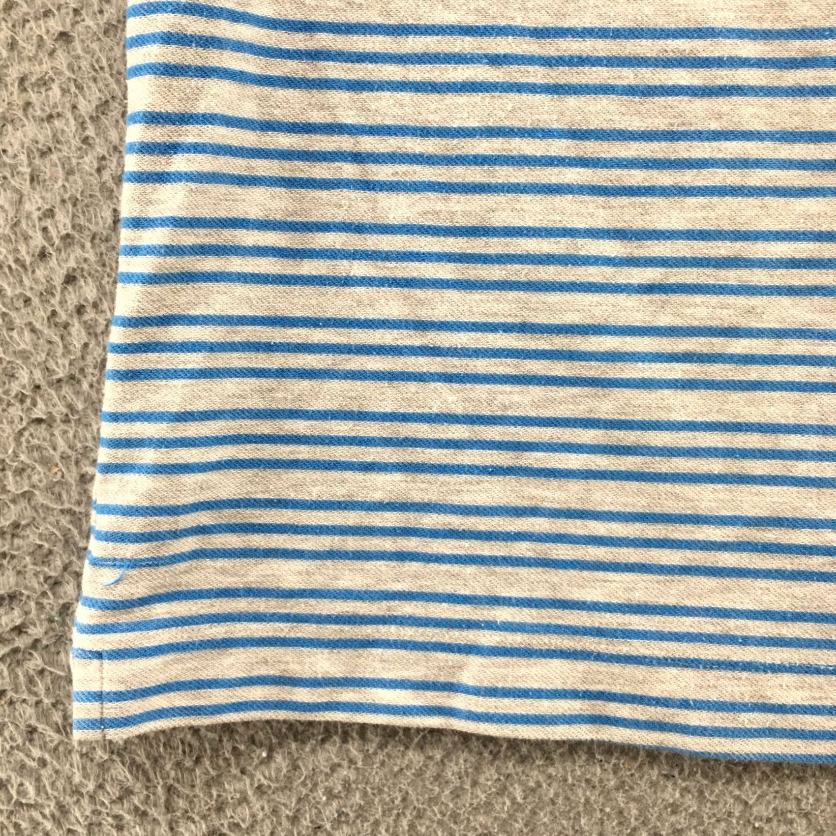 Banana Republic Banana Republic T-Shirt Womens Large Blue Gray Striped Short Sleeve Back Zipper Size L / US 10 / IT 46 - 5 Thumbnail