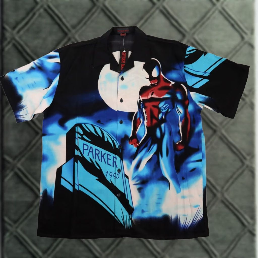 Vintage VINTAGE Marvel Comics Spider Man Peter Parker Button Up Shirt MENS XL Blue ParkER 95 Size US XL / EU 56 / 4 - 1 Thumbnail