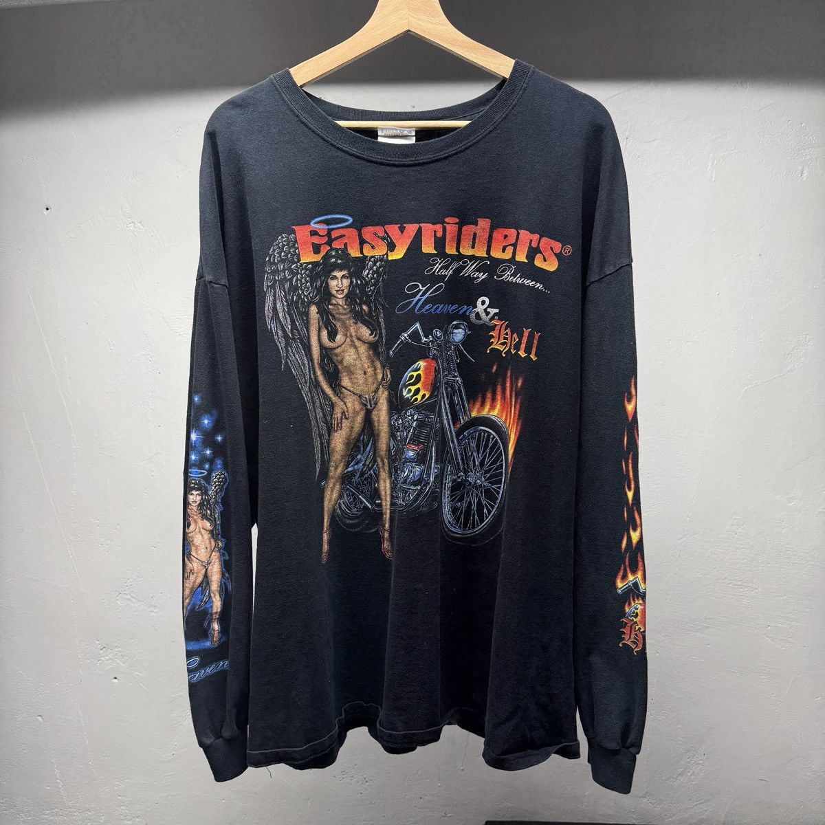 Vintage Easyriders Heaven or Hell Flame Shirt ERD Grunge WCC Chrome Size US XXL / EU 58 / 5 - 1 Thumbnail