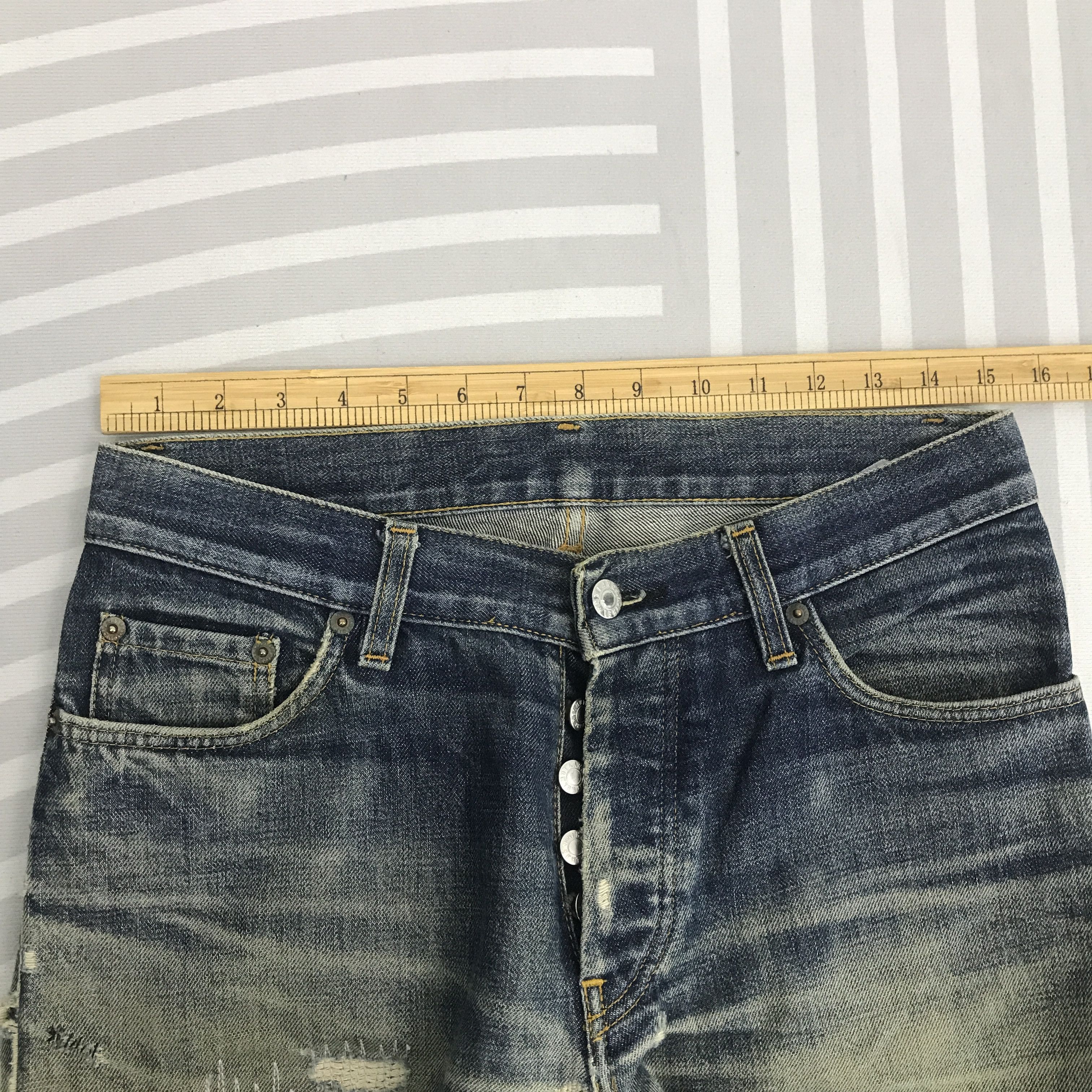 Helmut Lang Vtg 1996 Helmut Lang Ripped Distressed Jeans Denim Size US 30 / EU 46 - 7 Thumbnail