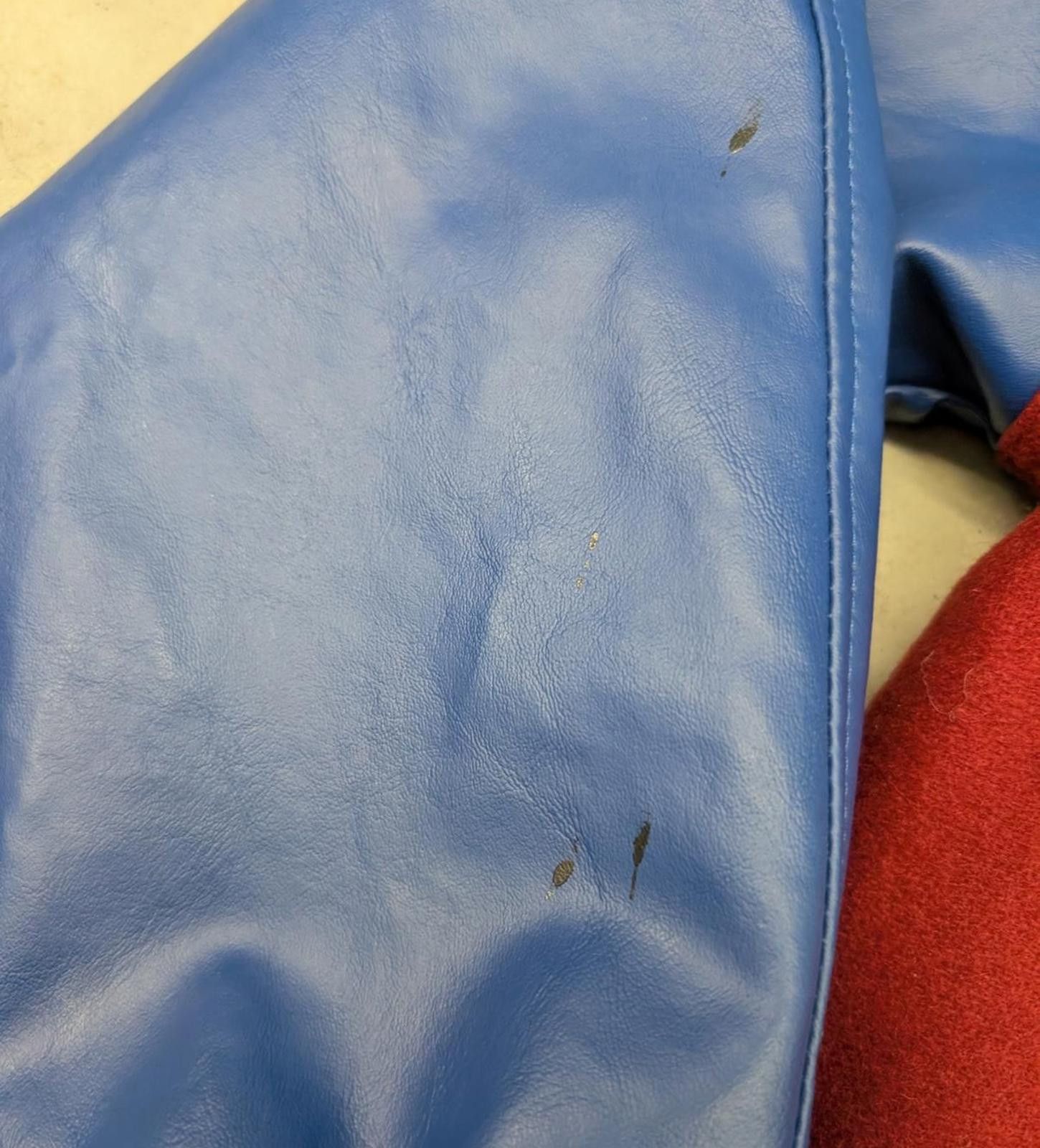 NEFF Vintage 90s NEFF Blue and Red Leather Wool Letterman Jacket Size US S / EU 44-46 / 1 - 7 Thumbnail