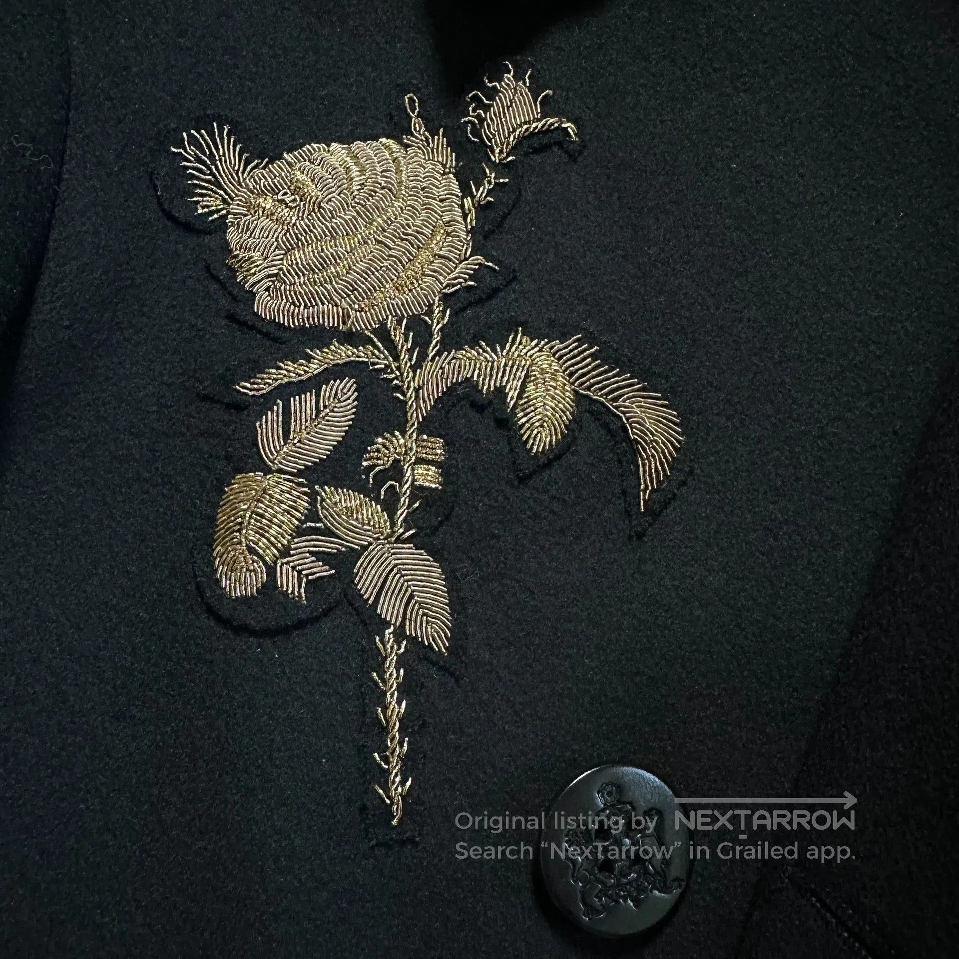 Alexander McQueen alexander mcqueen black embroidered wool coat. Size US L / EU 52-54 / 3 - 3 Thumbnail