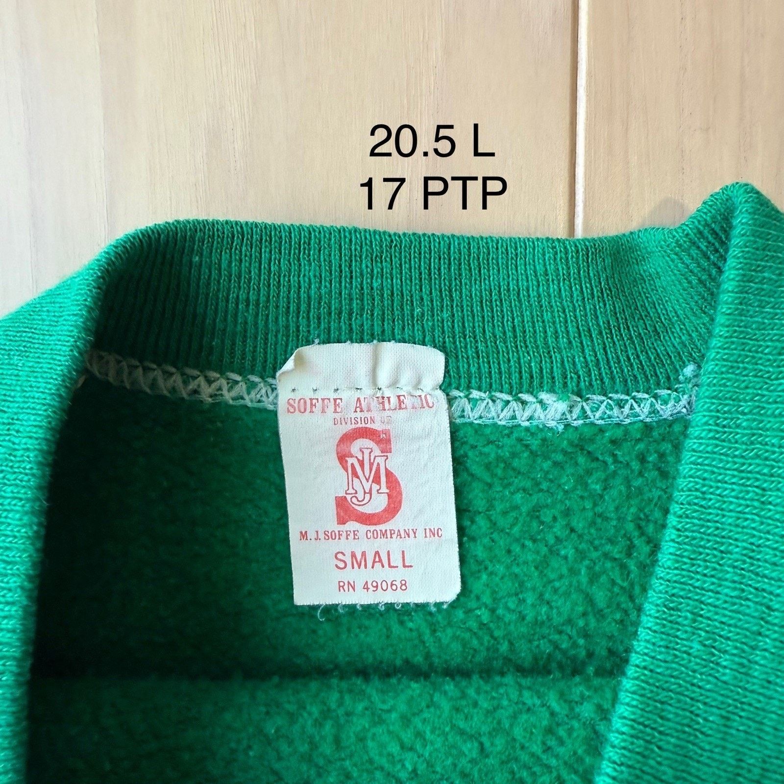 Vintage Vintage 60s Sweatshirt Small Green Blank Made in USA Fleece Size US S / EU 44-46 / 1 - 6 Thumbnail