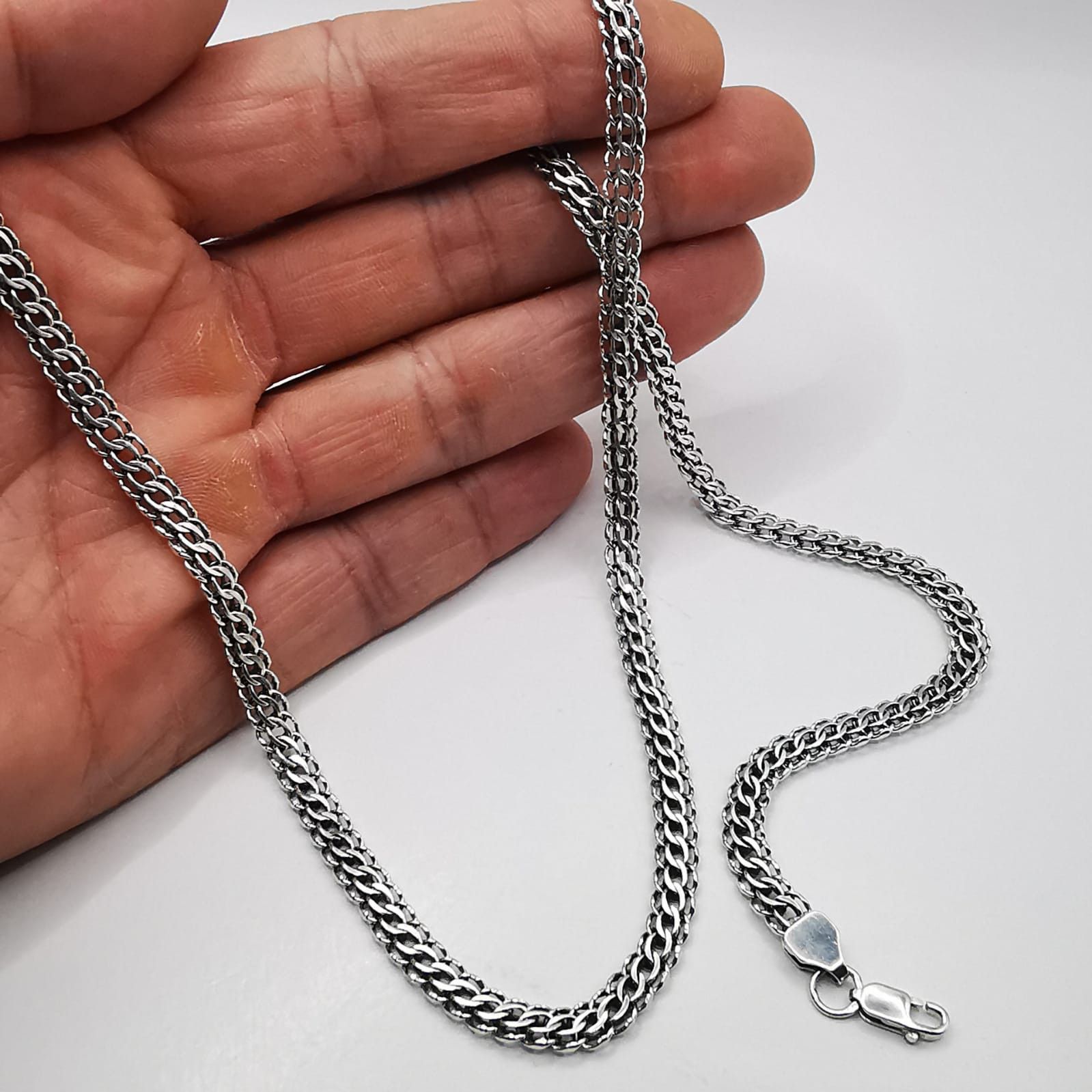 Sterling Silver Vintage Chain,925 Sterling Silver,Signed ,Handmade 21,64g Size ONE SIZE - 8 Thumbnail