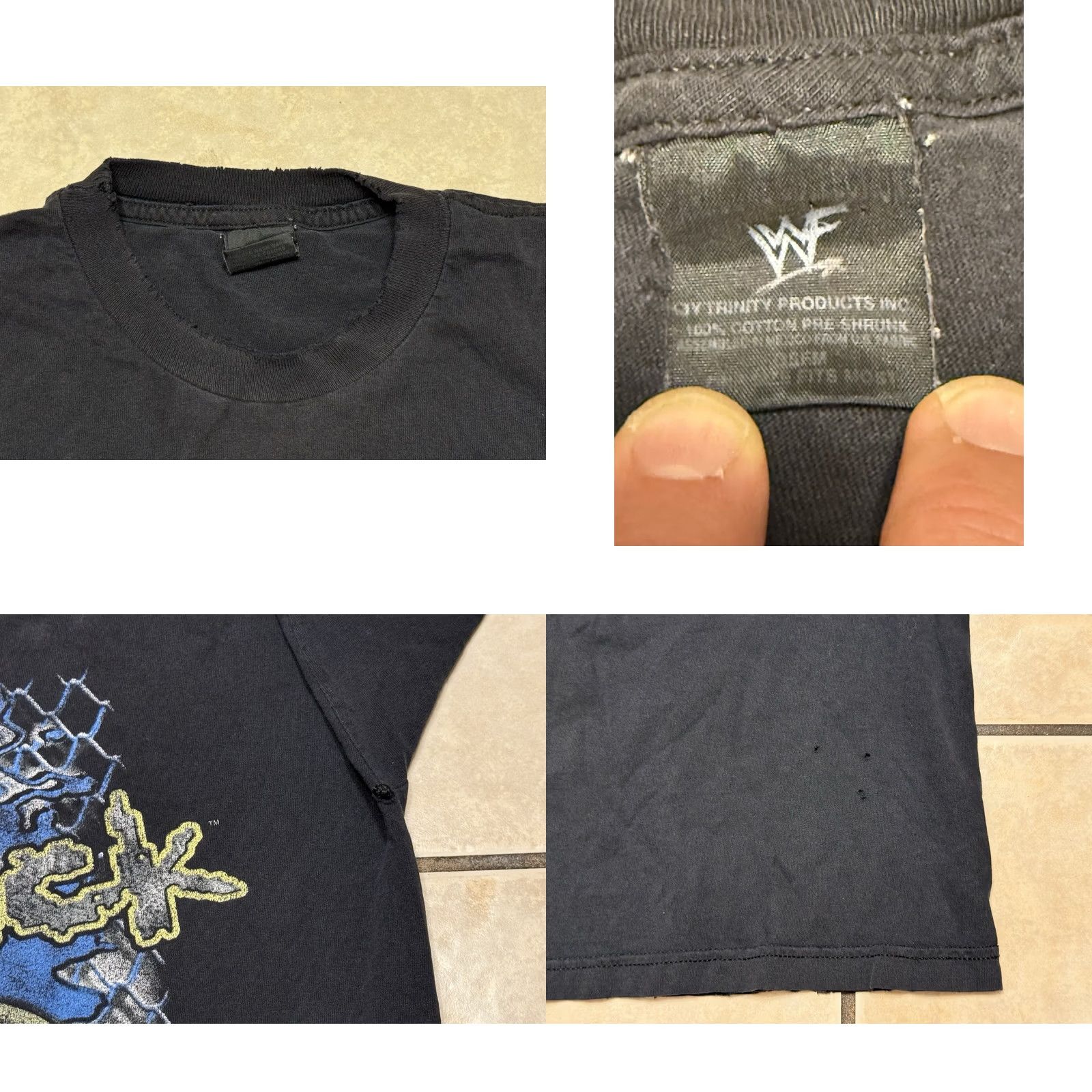 Vintage VINTAGE WWF THE ROCK Shirt Large Mens 90s Rock Wrestling Crew Neck Black Short Sleeve Cotton Graphic Print Size US L / EU 52-54 / 3 - 8 Thumbnail