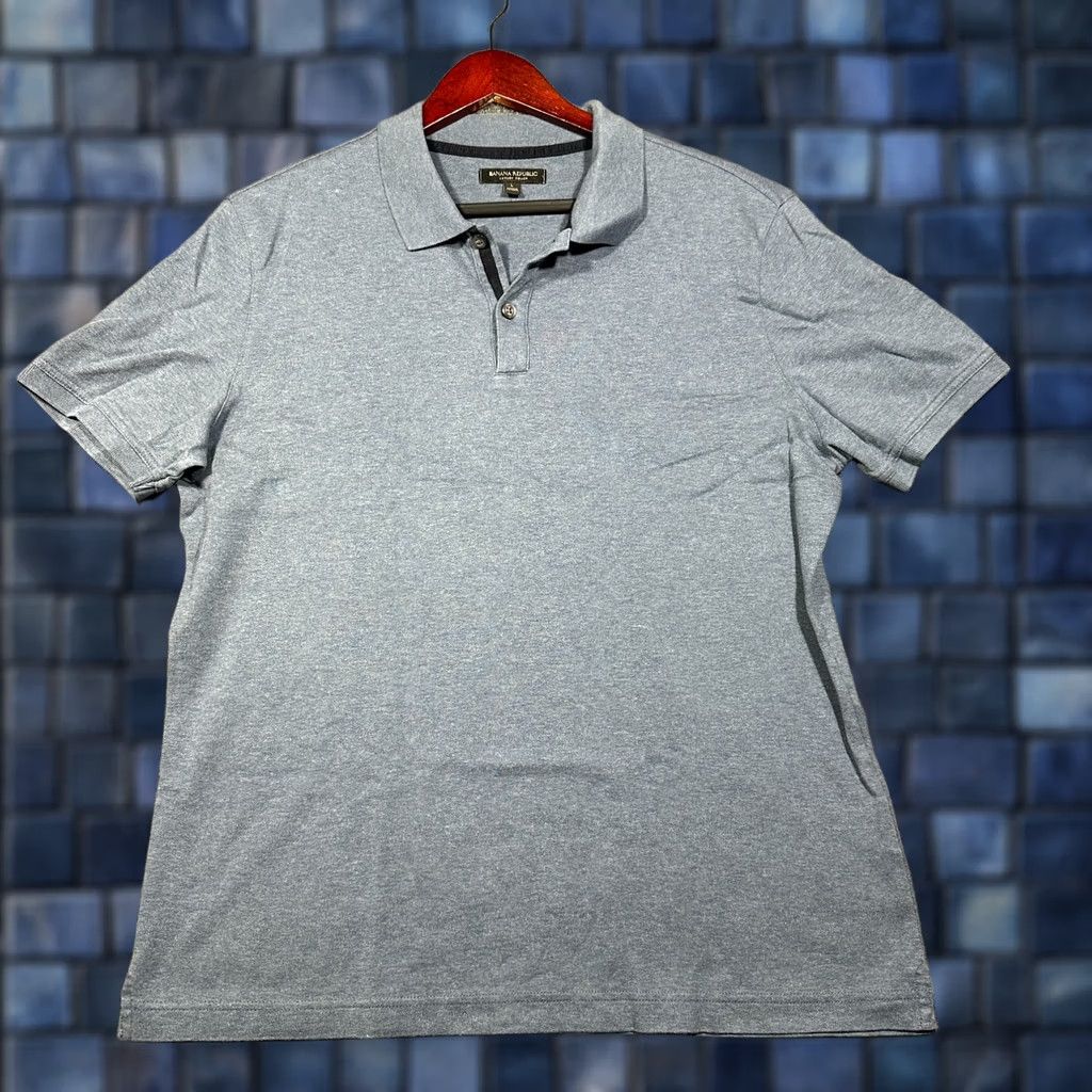 Banana Republic Banana Republic Polo Shirt Mens Large Luxury Touch Blue Cotton Short Sleeve Polo Size US L / EU 52-54 / 3 - 1 Thumbnail