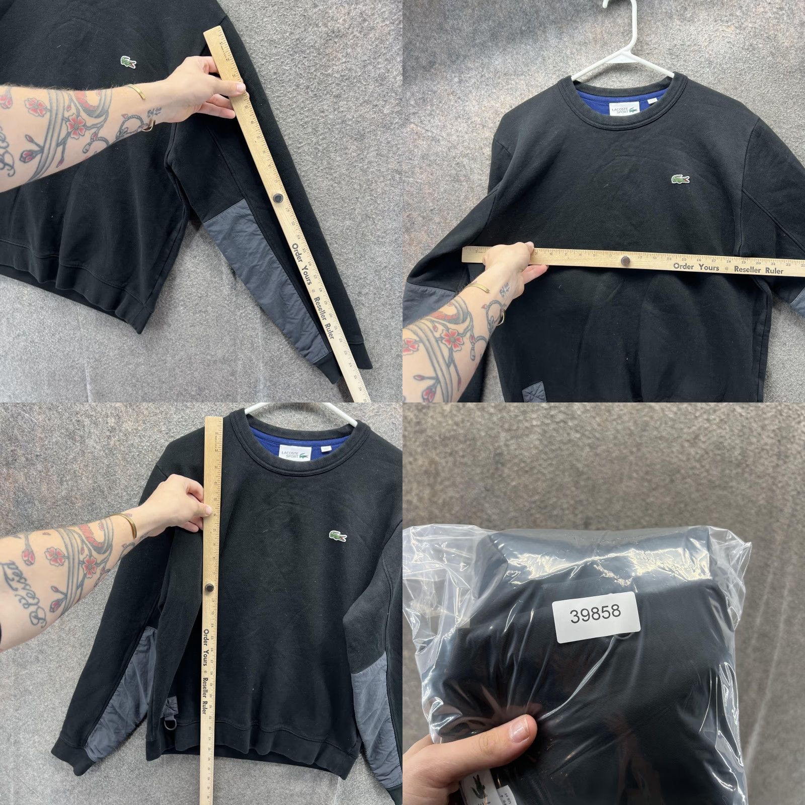 Lacoste Lacoste Sport Sweatshirt Mens M Black Crewneck Fleece Pullover Logo SH9510 Size US M / EU 48-50 / 2 - 8 Thumbnail