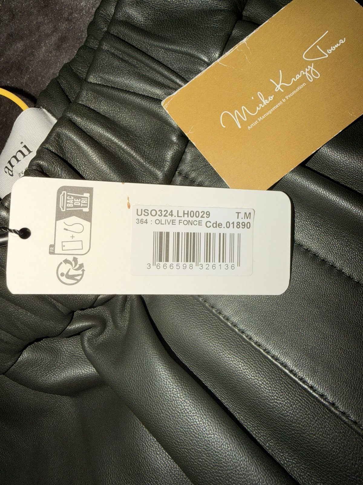AMI New ! $1160 Ami Paris Dark Olive Green Lamb Leather Bermudas Size US 32 / EU 48 - 10 Thumbnail