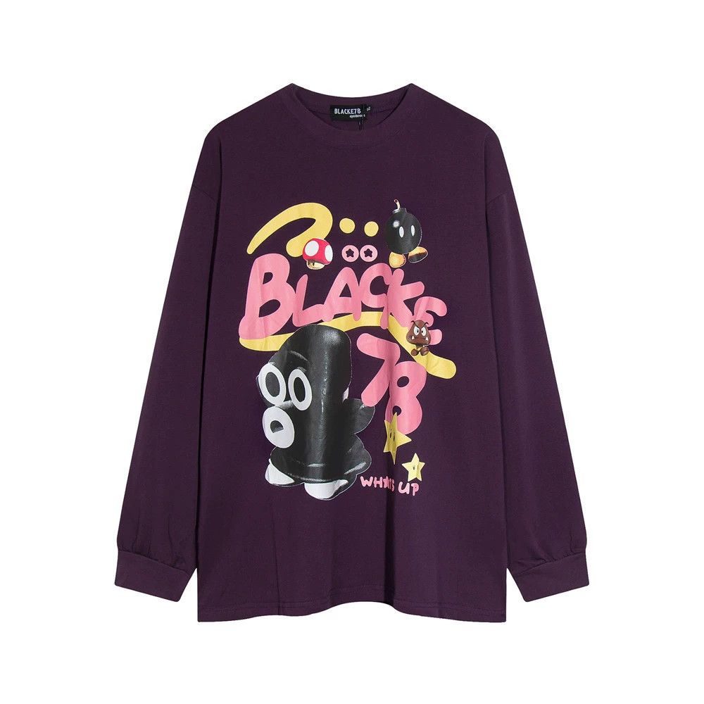 Vintage Men's trendy loose cute cartoon long-sleeved T-shirt Size US M / EU 48-50 / 2 - 1 Thumbnail