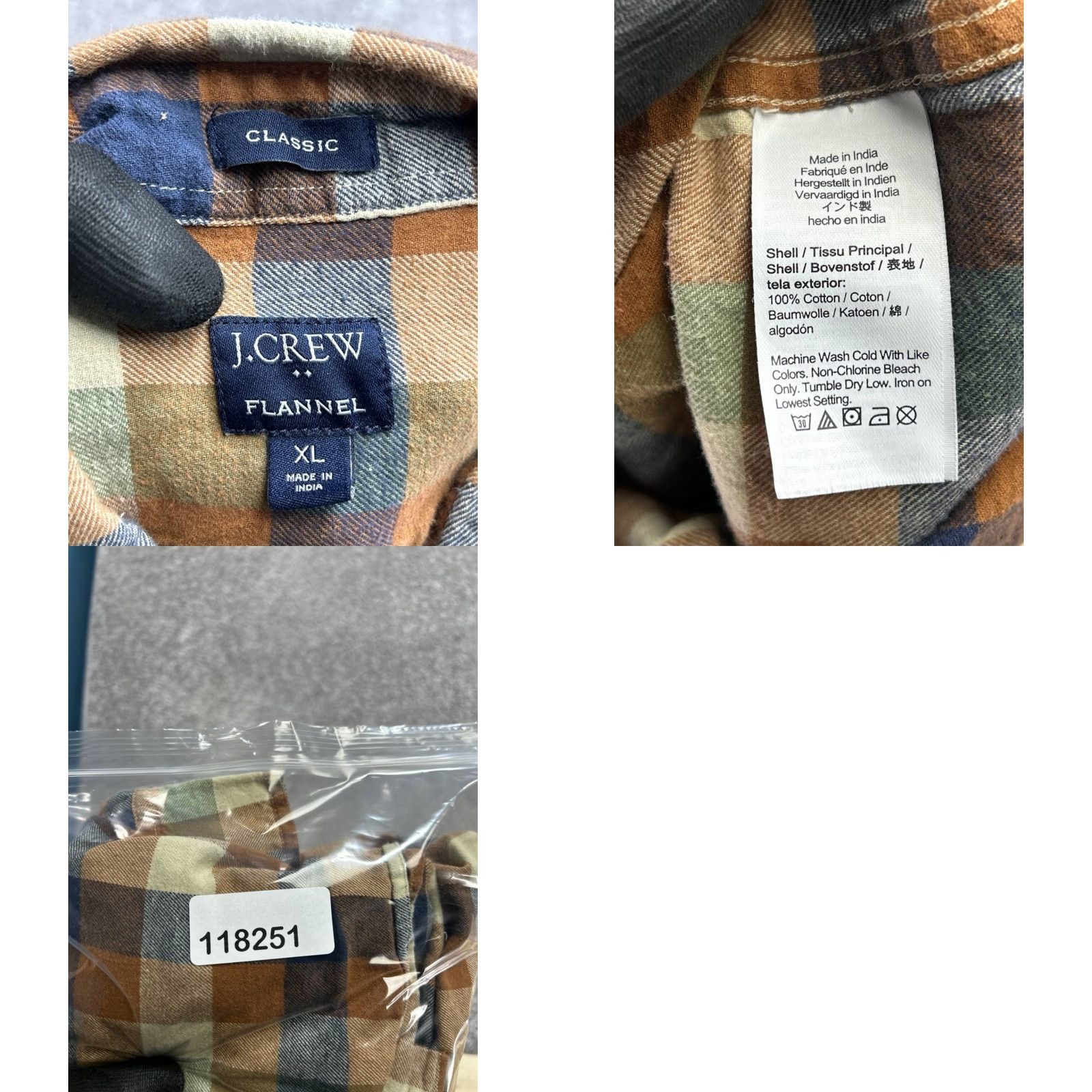 J.Crew J.CREW Shirt Mens XL Multicolor Plaid Cotton Flannel Button-Up Casual Size US XL / EU 56 / 4 - 8 Thumbnail