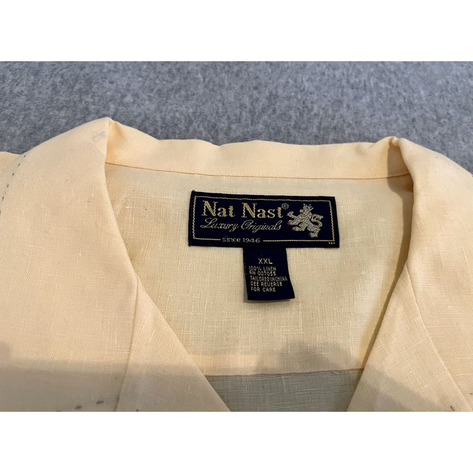 Nat Nast VINTAGE Nat Nast Linen Yellow Shirt Mens XXL 2XL Brand New Size US XXL / EU 58 / 5 - 2 Thumbnail