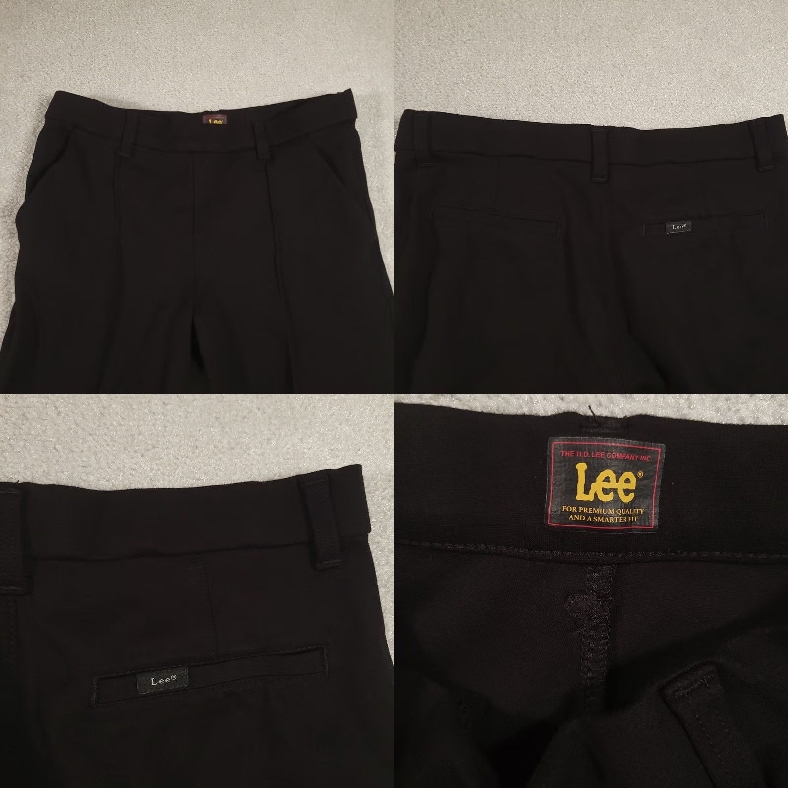 Lee Lee Comfort Pants Pull On Womens 10 Black Stretch Waistband Chino Straight Leg Size 32" / US 10 / IT 46 - 8 Thumbnail