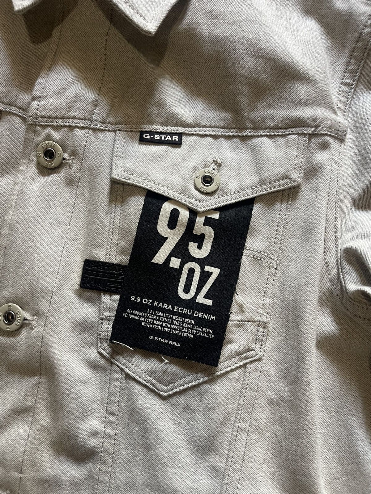 G-Star 9.5 Oz Kara Ecru Denim Jacket Size US M / EU 48-50 / 2 - 2 Thumbnail