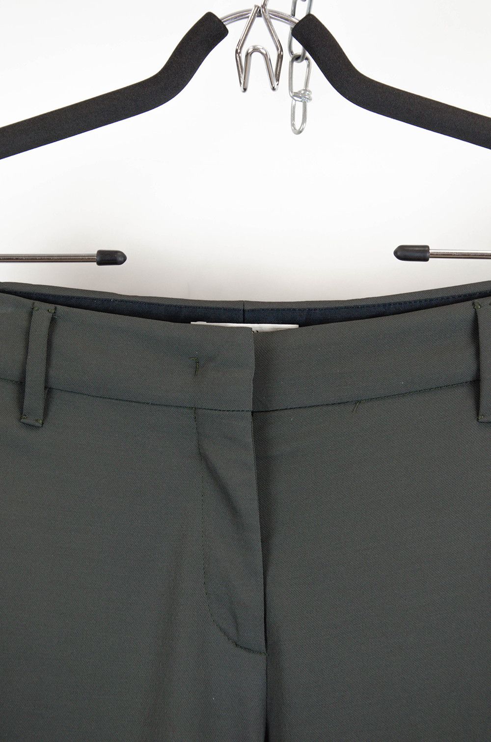 Prada Prada Dark Olive Wool Tapered Trousers IT48/W35 Size US 35 - 4 Thumbnail