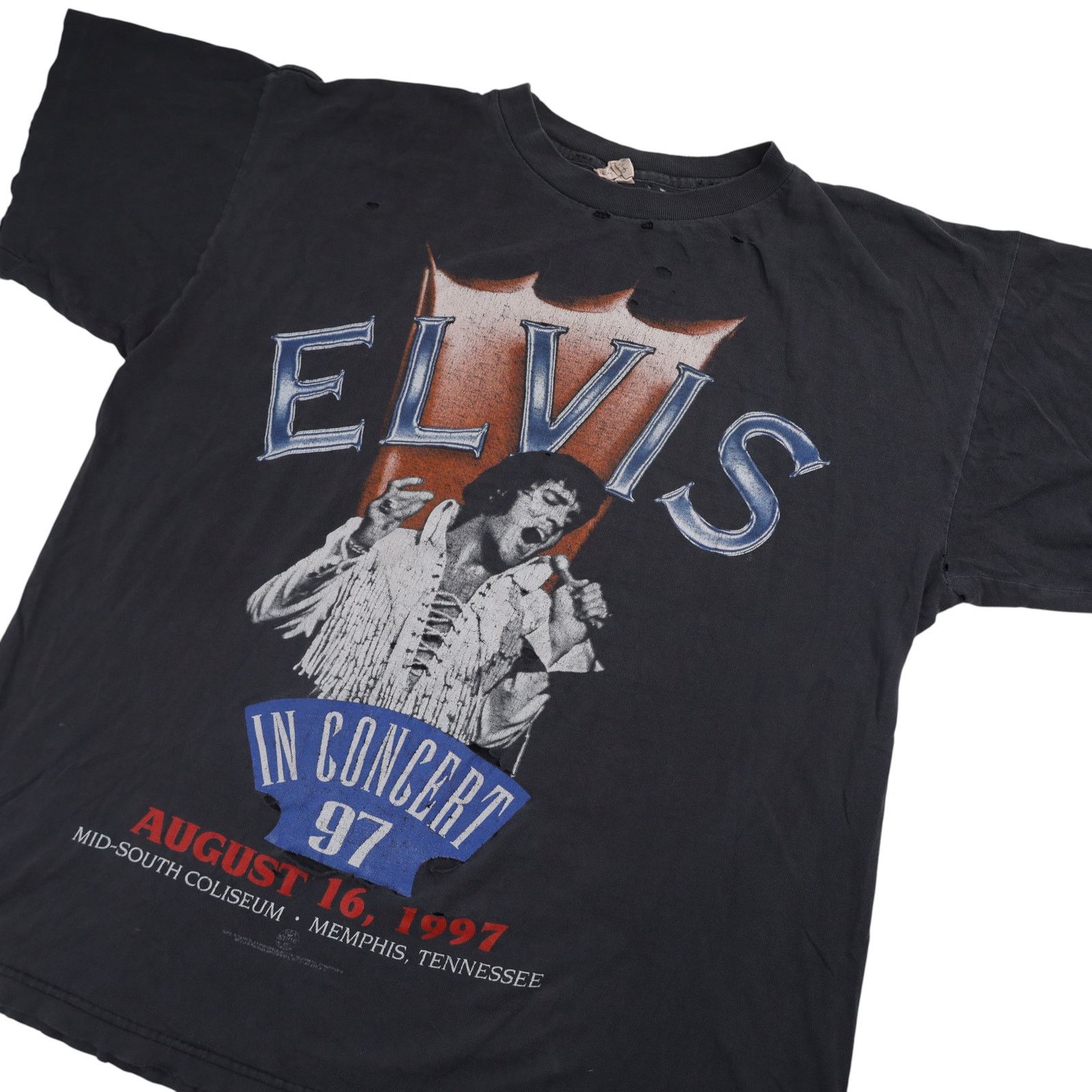 Band Tees × Vintage Distressed Vintage 1997 Elvis in Concert Band Tee Size US L / EU 52-54 / 3 - 2 Thumbnail