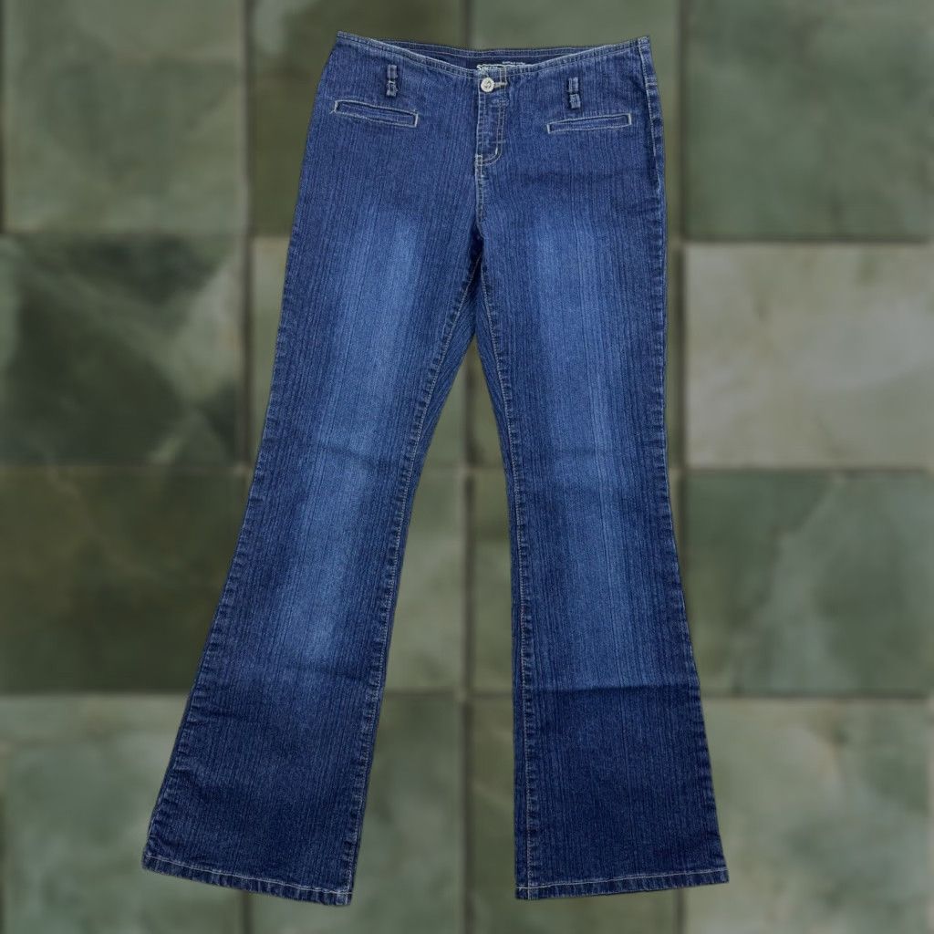 Vintage Vintage Squeeze Stephen Hardy Flared Jeans Womens 9/10 Blue Grunge Y2K Hipster Punk Size 30" / US 8 / IT 44 - 1 Thumbnail