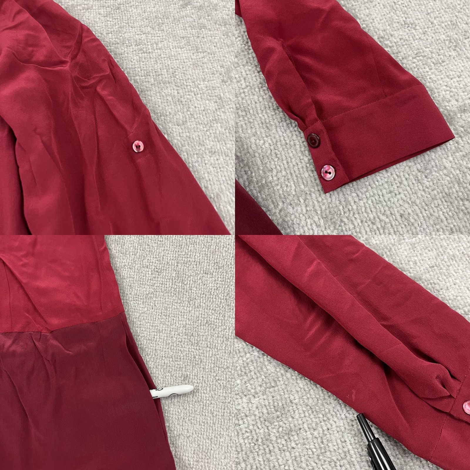 Eileen Fisher Eileen Fisher Tunic Blouse Womens Small Red Silk Roll Tab Pockets Two Tone Size S / US 4 / IT 40 - 8 Thumbnail