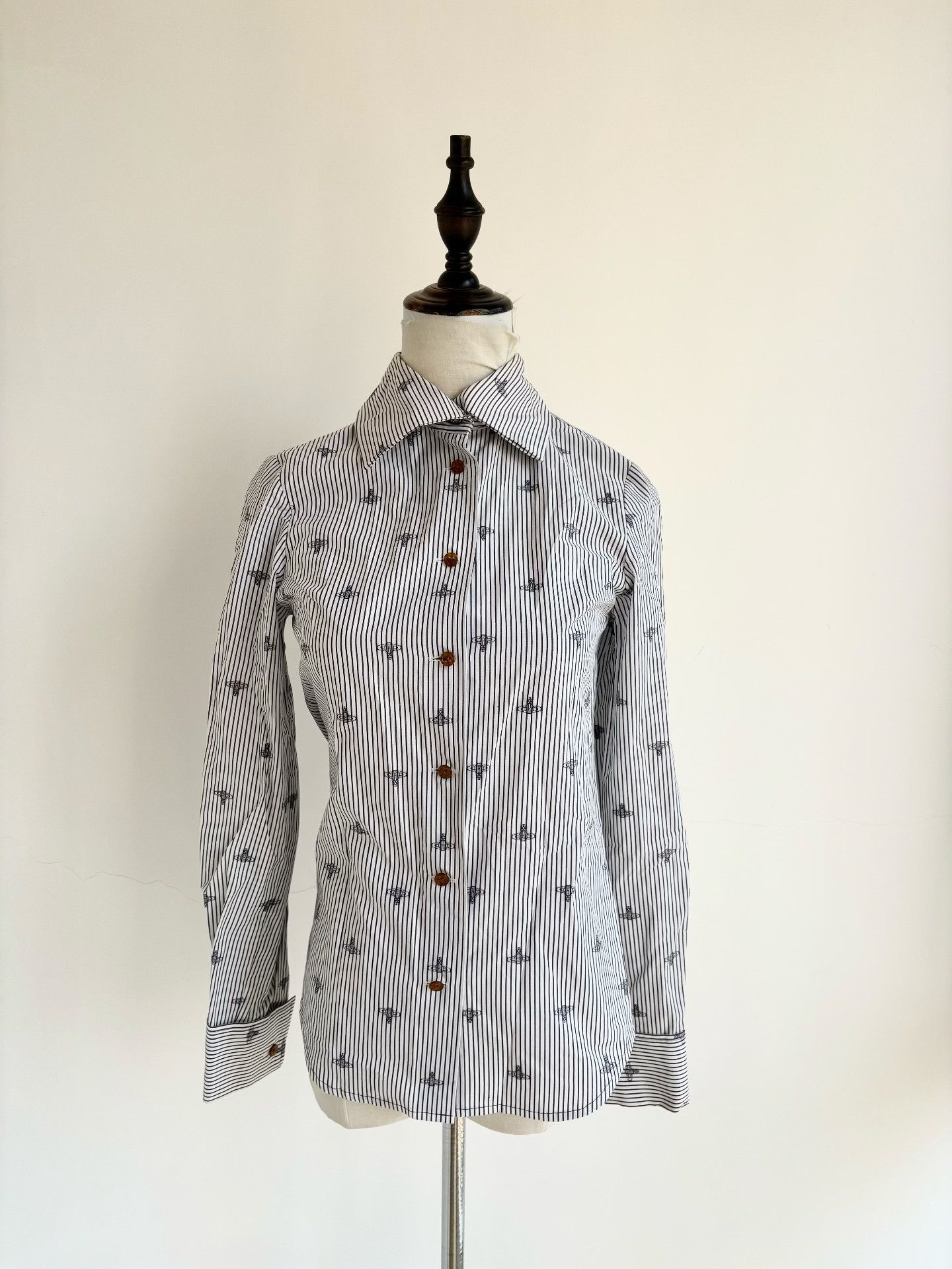 Vivienne Westwood Vivienne Westwood Vintage Black Striped Saturn Shirt Size S / US 4 / IT 40 - 1 Thumbnail