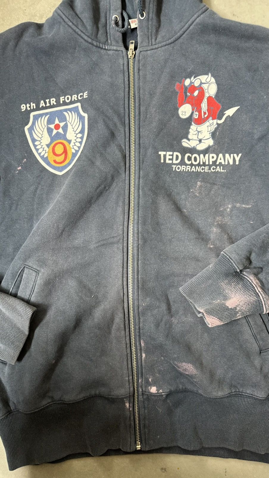 Vintage VINTAGE TED COMPANY WELL FADED ZIPPED HOODIE Size US XL / EU 56 / 4 - 3 Thumbnail