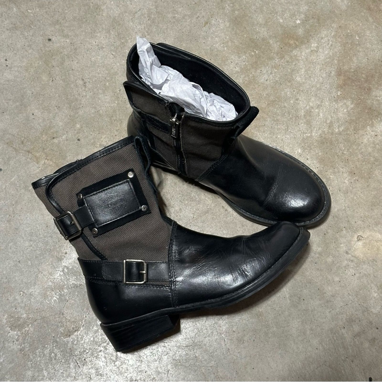 Harley Davidson Harley Davidson Black Leather Boots Size ONE SIZE - 2 Thumbnail