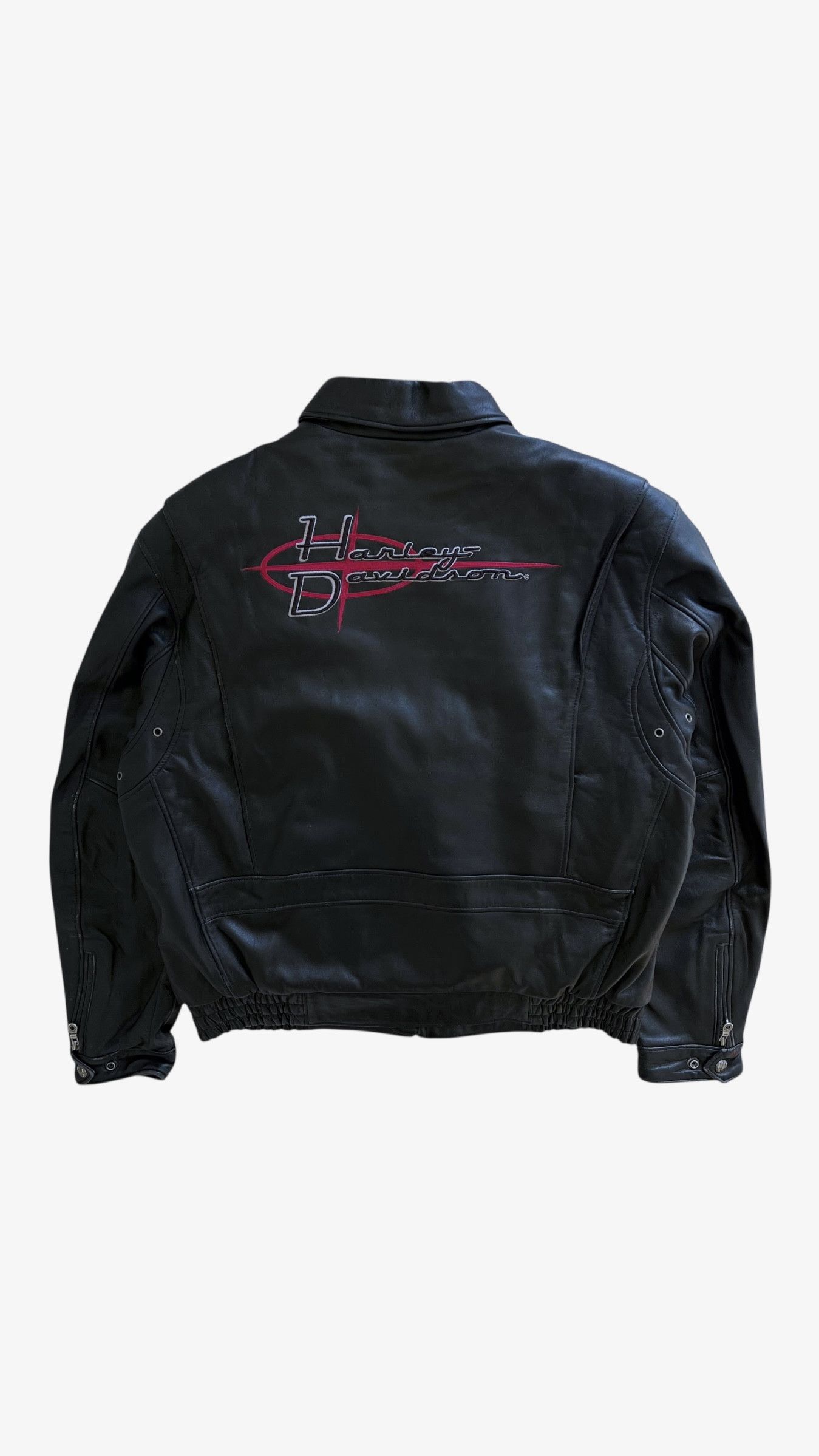 Harley Davidson Vintage 90s Men's Harley Davidson Black Leather Biker Jacket Size US L / EU 52-54 / 3 - 1 Thumbnail