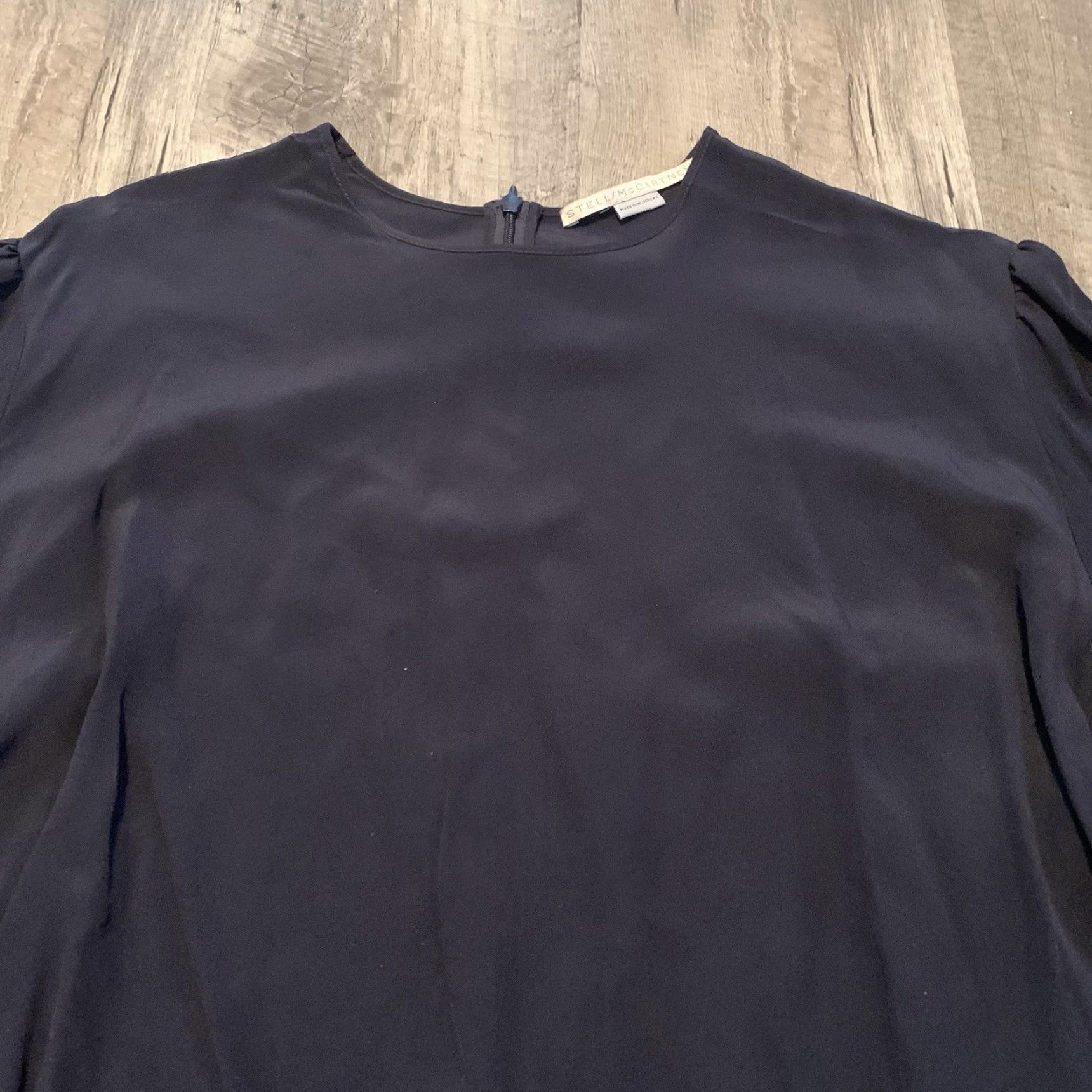 Stella McCartney Stella McCartney Silk Blouse Womens 38 Black Crewneck 3/4 Bell Sleeve Ties Graphic Print Relaxed Fit Vintage No Size XS / US 0-2 / IT 36-38 - 3 Thumbnail