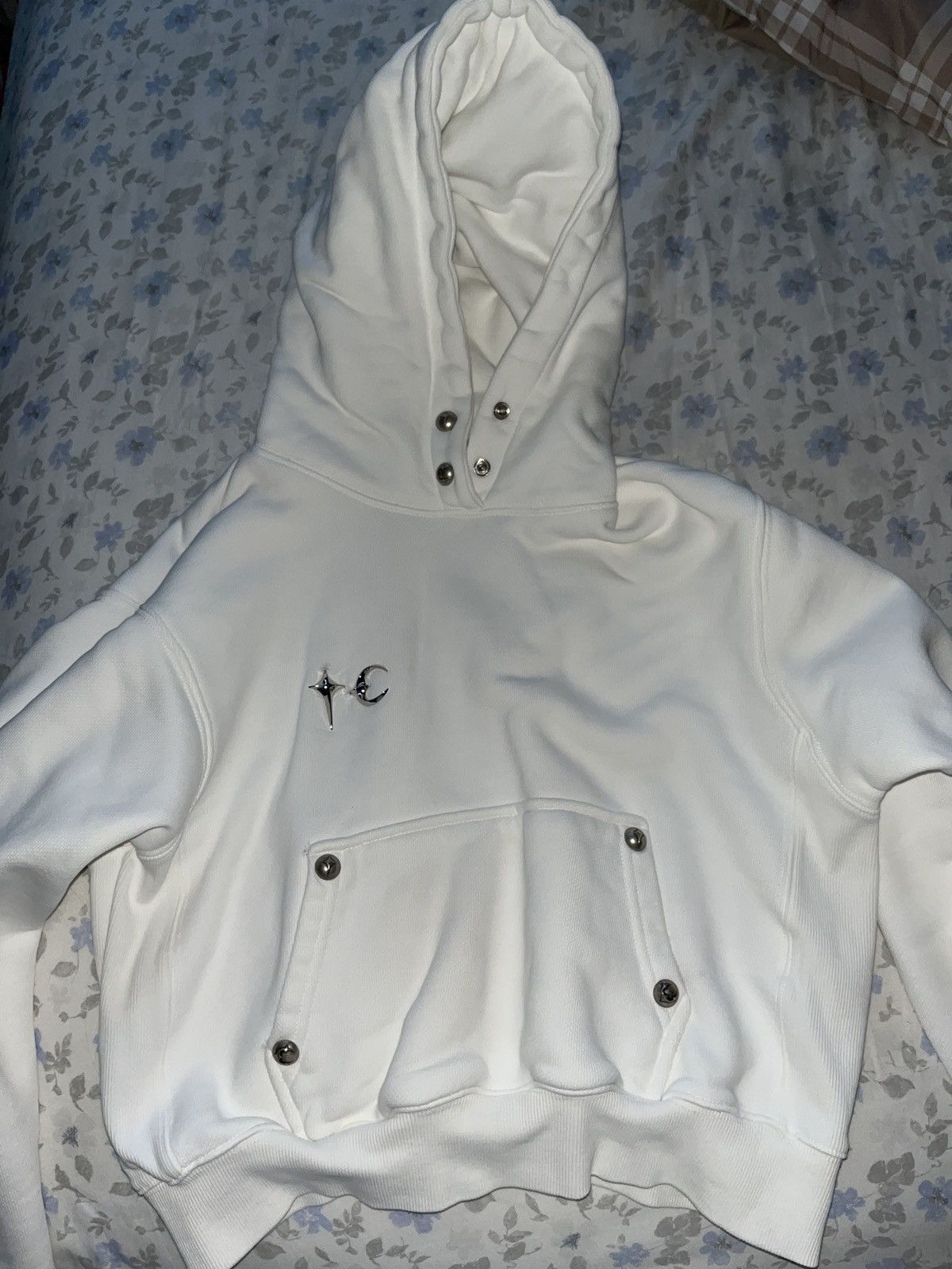 image of Thug Club White Hoodie, Women's (Size Small)